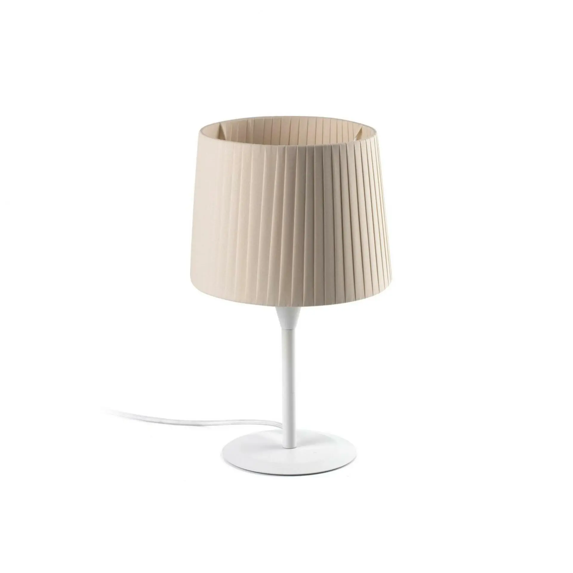 FARO 64316-35 SAMBA bílá/skládaná béžová mini stolní lampa - FARO