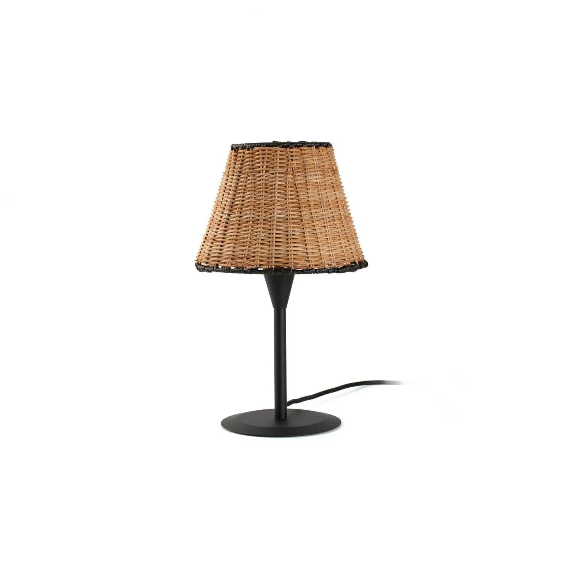 FARO 64317-71 SUMBA černá/ratan mini stolní lampa - FARO
