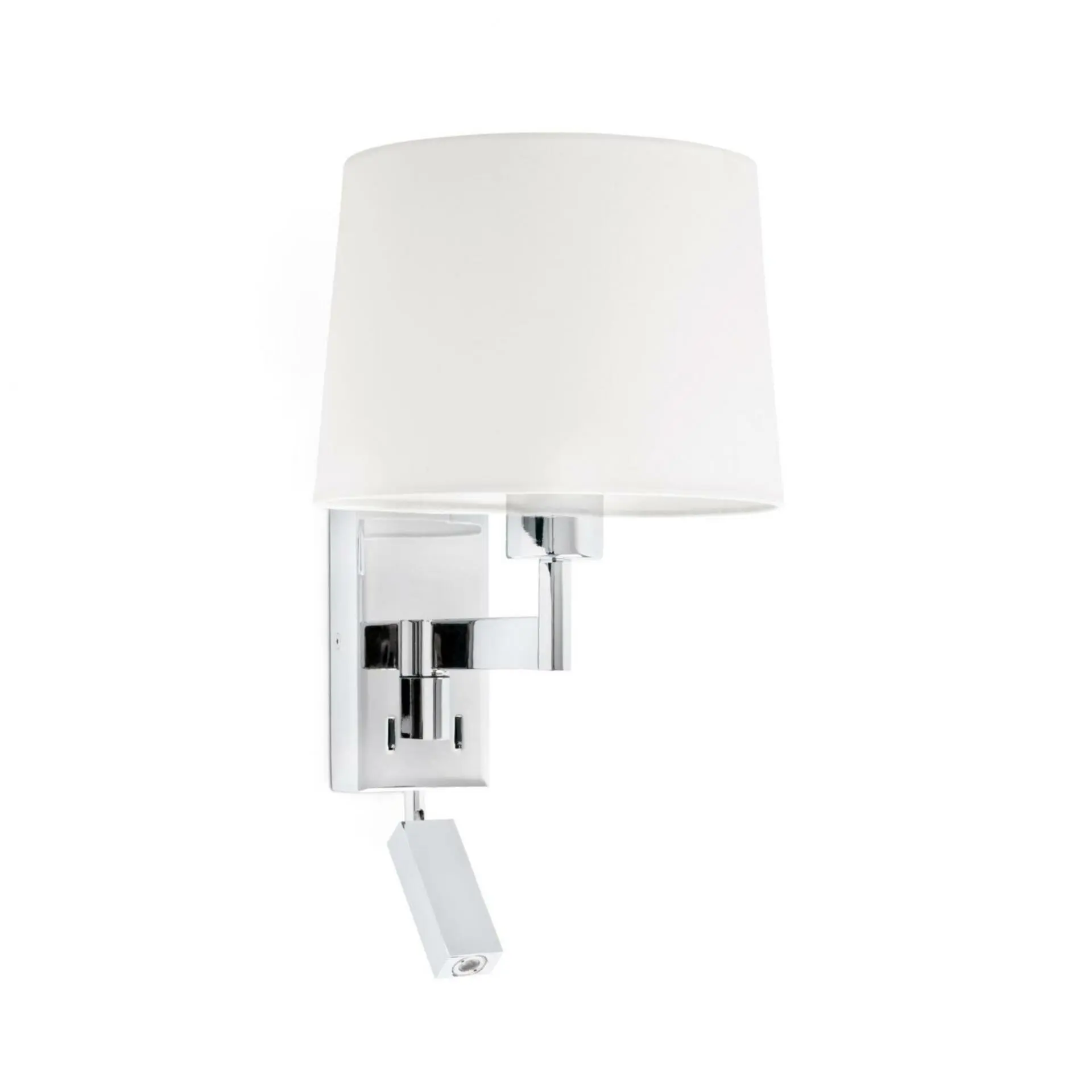 FARO ARTIS chrom/bílá nástěnná lampa se čtecí lampičkou