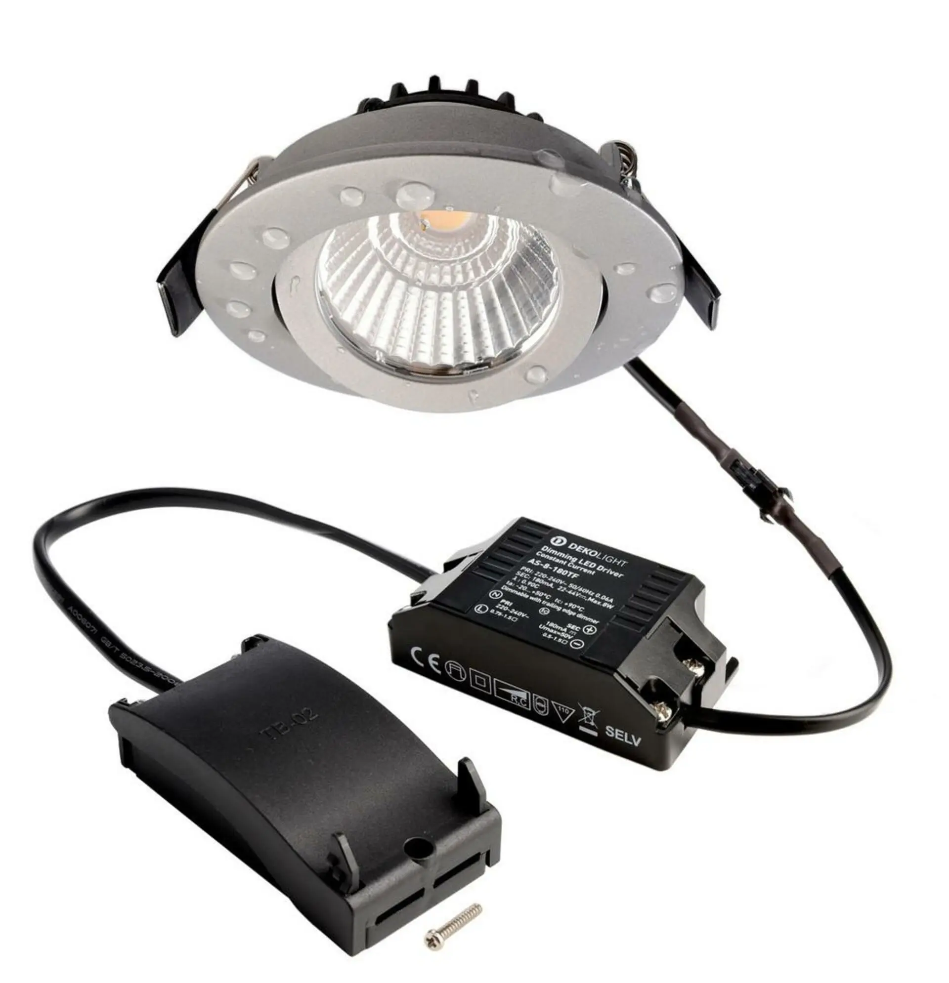 Deko-Light stropní vestavné svítidlo, Dione IP DTW, 8,5 W, DIM, 1800/3000 K, 220-240V 480 lm stříbrná 565404