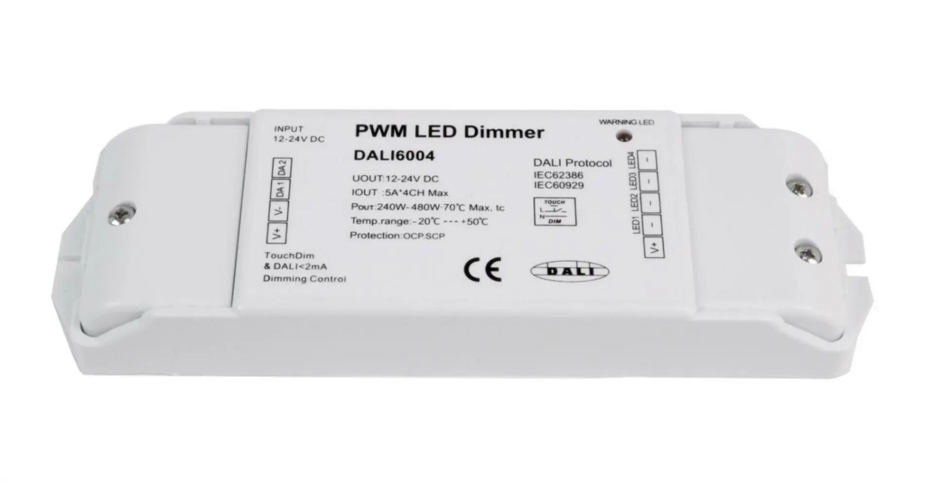 Deko-Light řídící jednotka DALI PWM stmívač CV 4CH, 12/24V, 5A/Channel 12-24V DC DALI-Bus nach IEC 62386 4 CH 843010