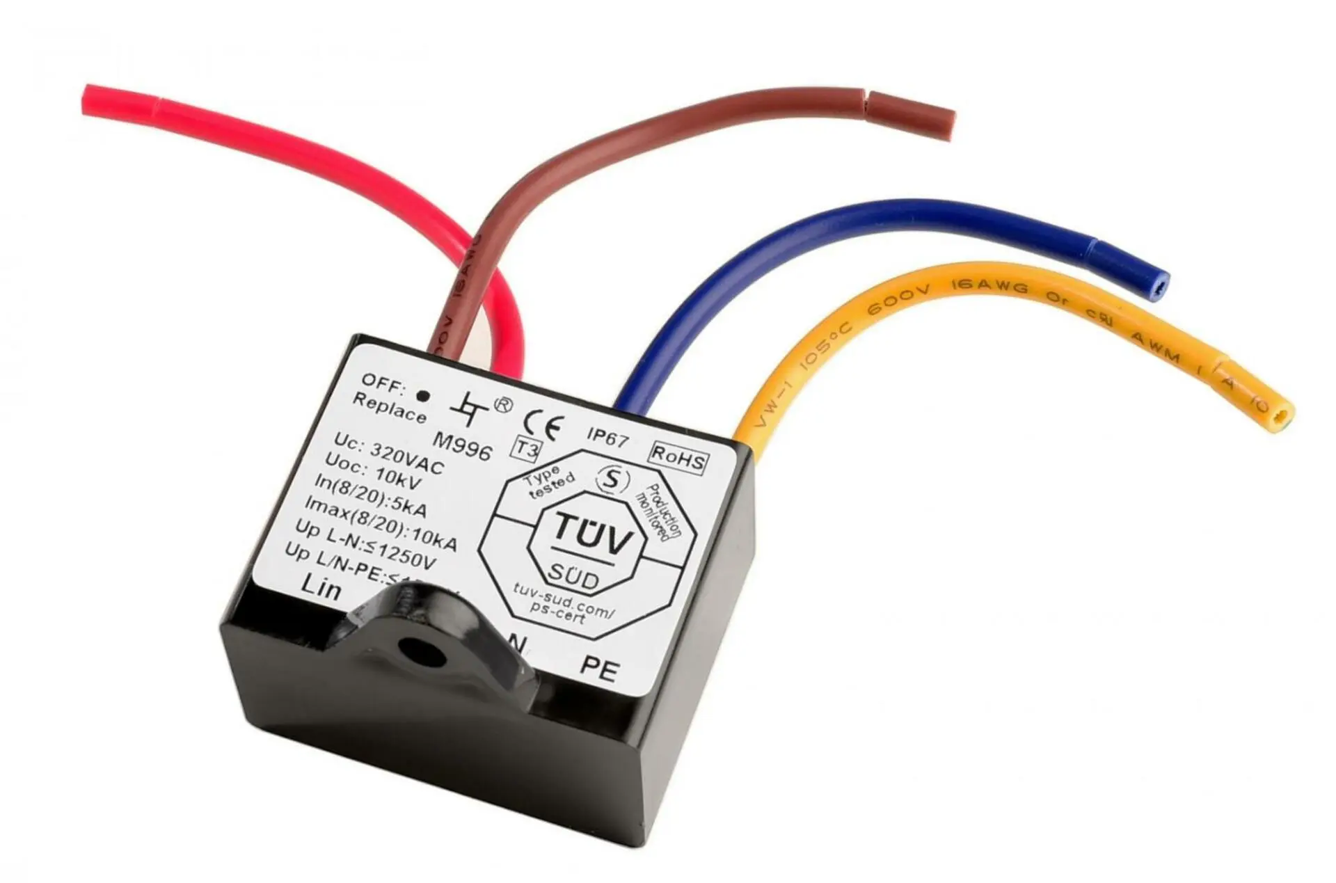 IMPR 843055 Deko-Light přepěťový ochranný filtr, 230-277VAC 50/60Hz, ochrana proti přepětí až 1500V (25nS) - DEKOLIGHT