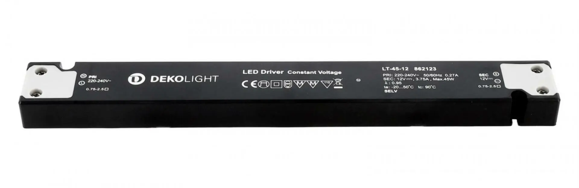 IMPR 862123 Deko-Light napájení LONG-FLAT LT-45-12 konstantní napětí 0-375 mA IP20 12V DC 45W - DEKOLIGHT