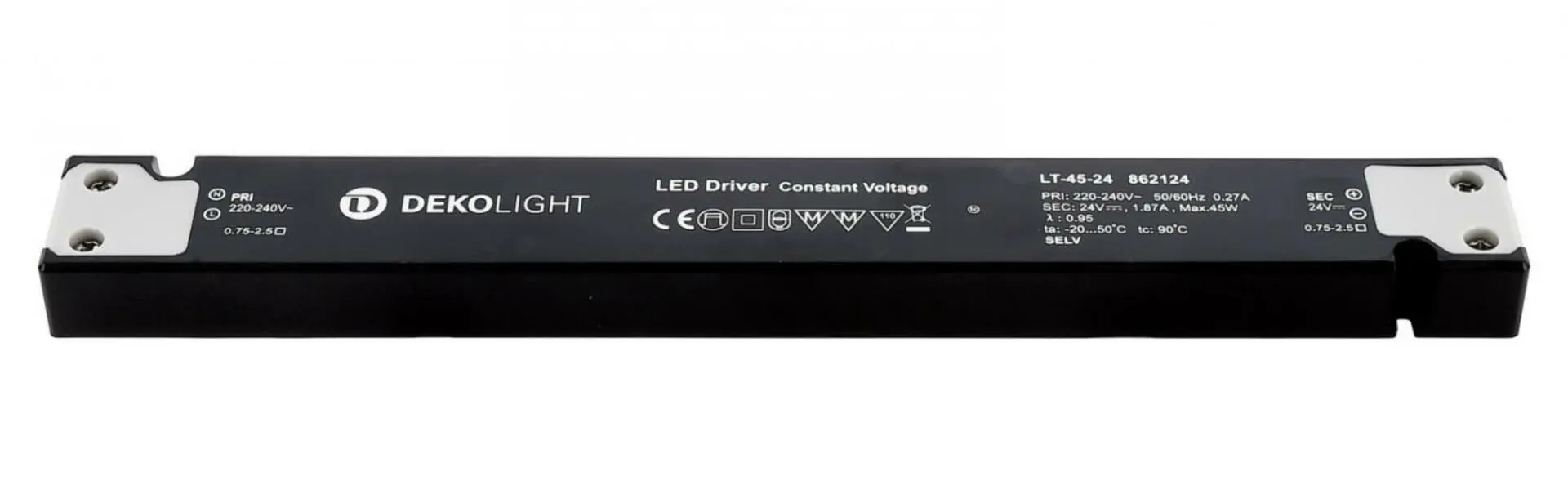 IMPR 862124 Deko-Light napájení LONG-FLAT LT-45-24 konstantní napětí 0-187 mA IP20 24V DC 45W - DEKOLIGHT