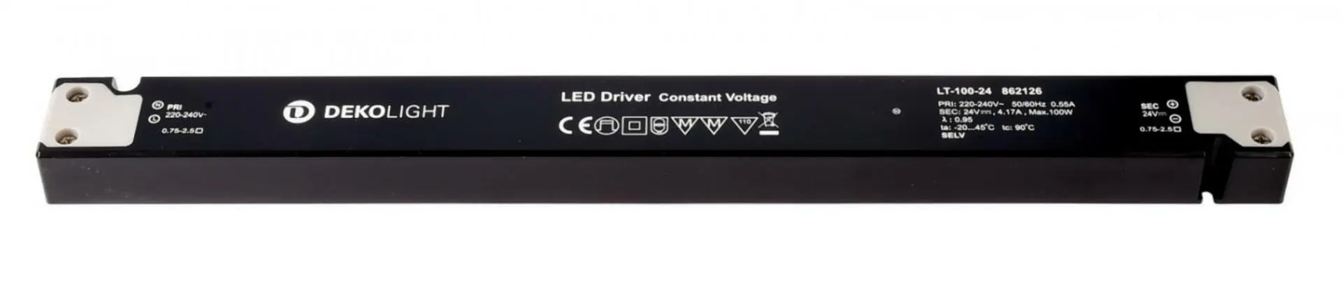 IMPR 862126 Deko-Light napájení LONG-FLAT LT-100-24 konstantní napětí 0-417 mA IP20 24V DC 100W - DEKOLIGHT