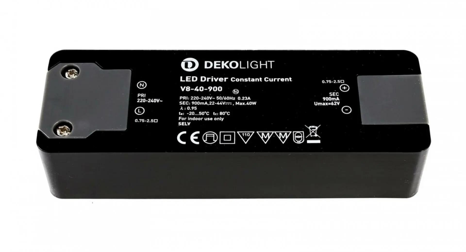 IMPR 862157 Deko-Light napájení BASIC CC V8-40-900/40W konstantní proud 900 mA IP20 22-44V DC 19,80-40W - DEKOLIGHT