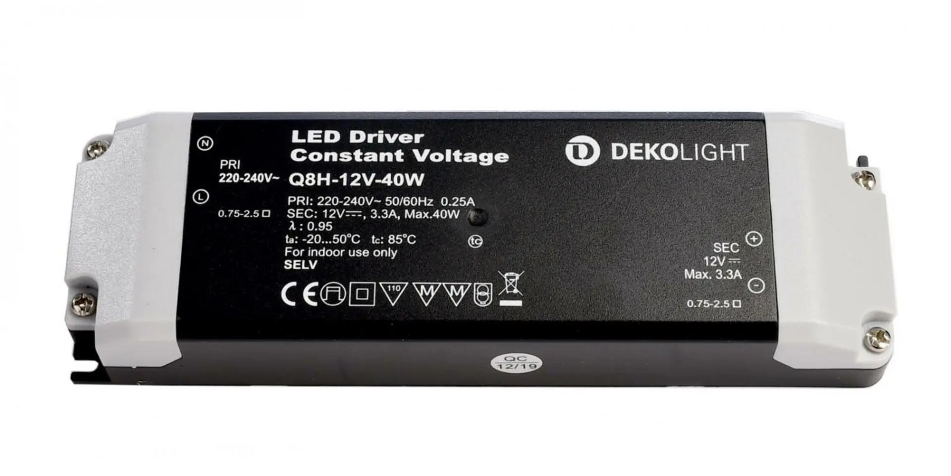 IMPR 862162 Deko-Light napájení BASIC CV Q8H-12-40W konstantní napětí 0-3300 mA IP20 12V DC 40W - DEKOLIGHT