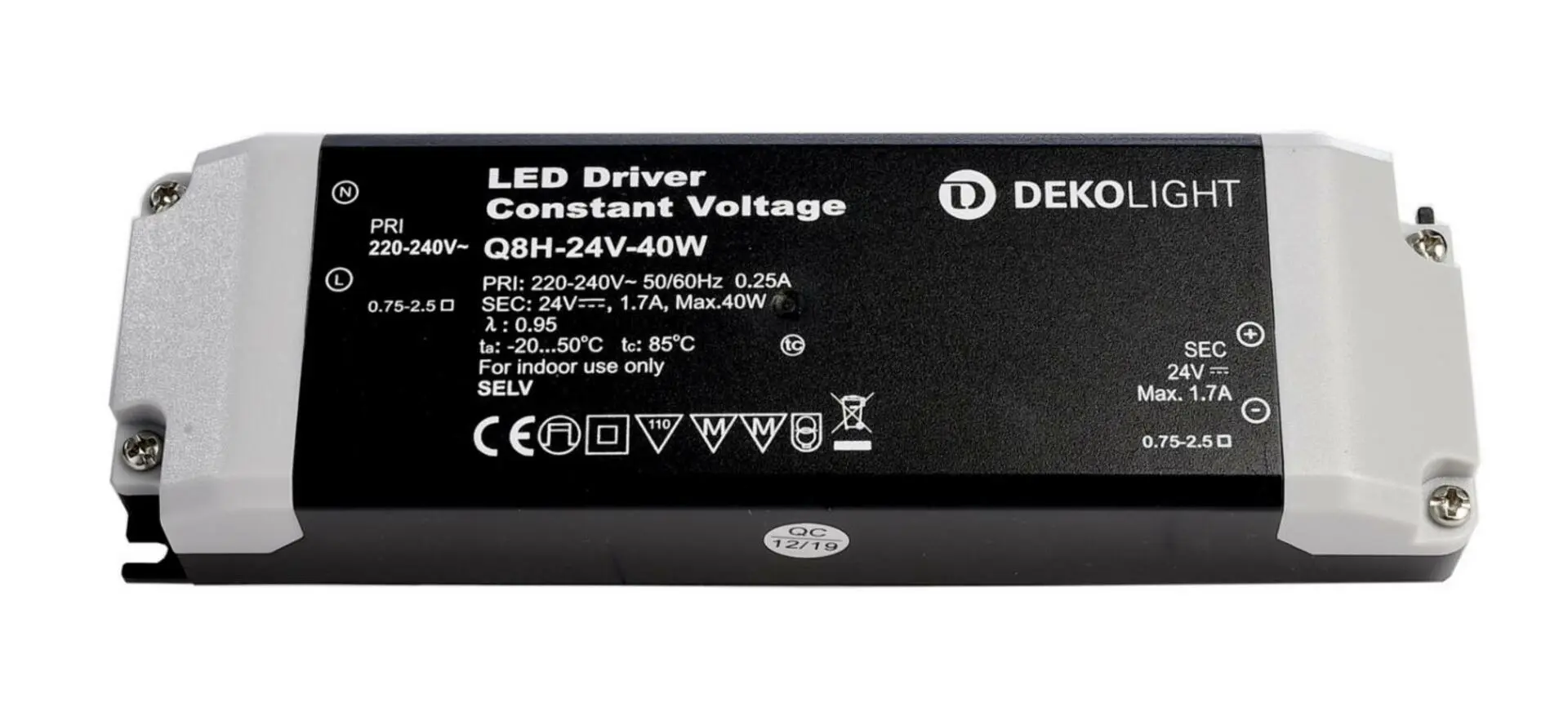 Deko-Light napájení BASIC, CV, Q8H-24-40W konstantní napětí 0-1700 mA IP20 24V DC 40,00 W 862163