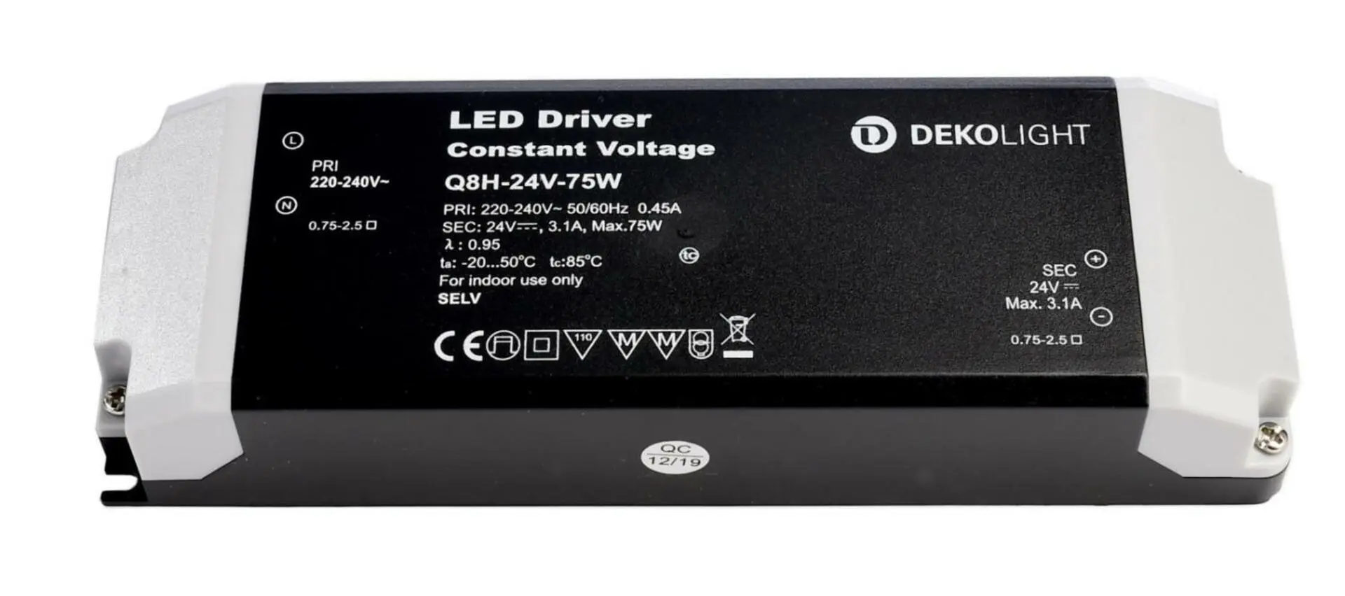 Deko-Light napájení BASIC, CV, Q8H-24-75W konstantní napětí 0-3100 mA IP20 24V DC 75,00 W 862164