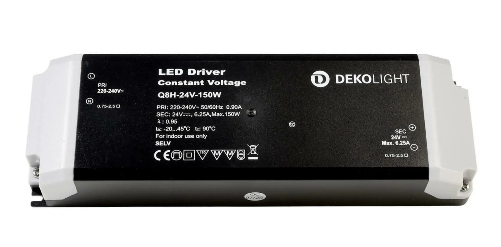 IMPR 862168 Deko-Light napájení BASIC CV Q8H-24-150W konstantní napětí 0-6250 mA IP20 24V DC 150W - DEKOLIGHT