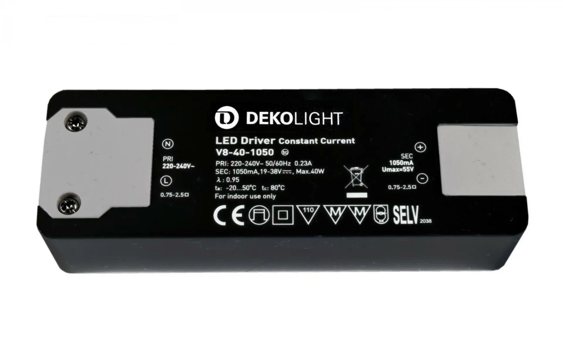 IMPR 862201 Deko-Light napájení BASIC, CC, V8-40-1050mA/40V konstantní proud 1050 mA IP20 19-38V DC 20,00-40,00 W - DEKOLIGHT