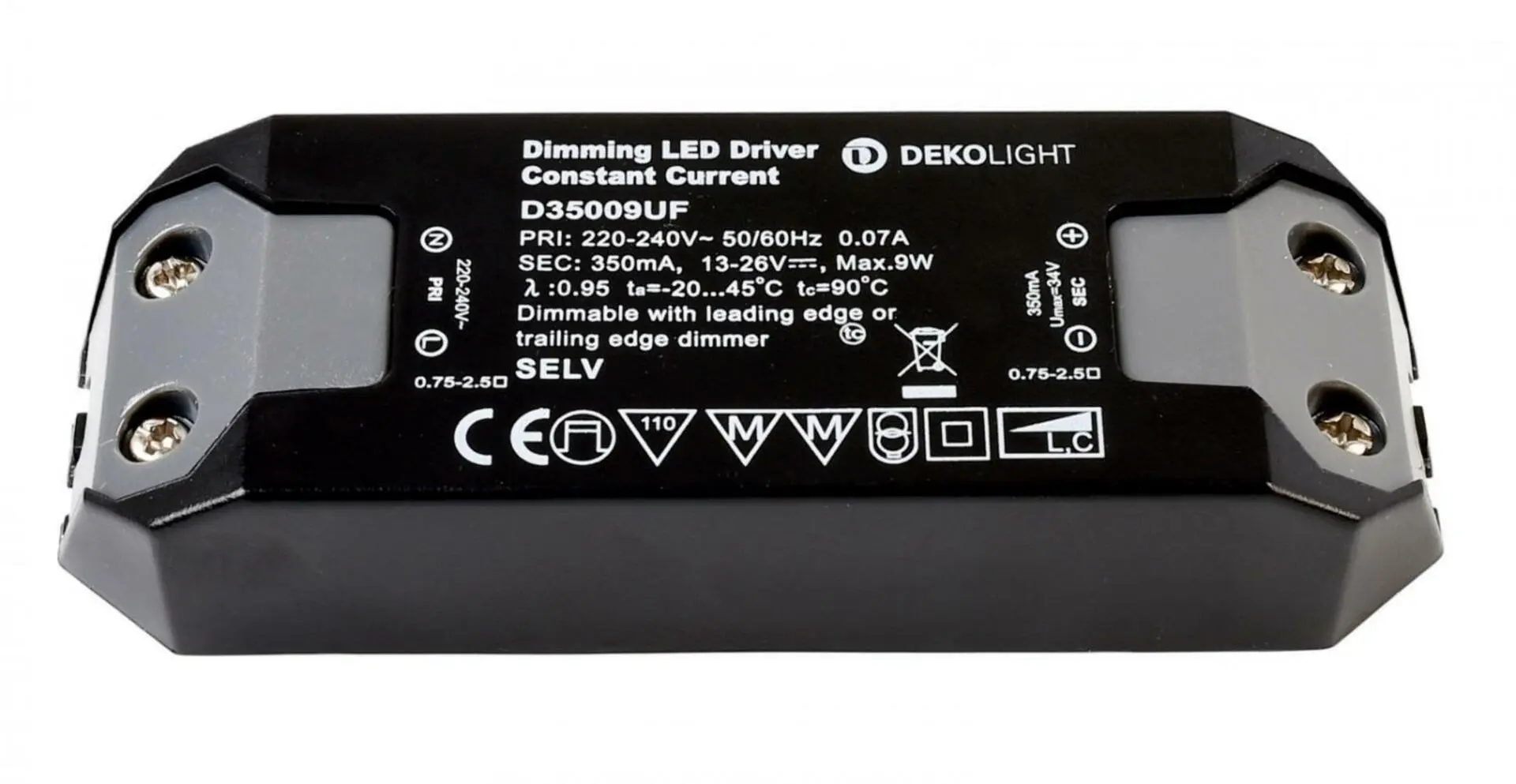 IMPR 862202 Deko-Light napájení BASIC, DIM, CC, D35009UF/9W konstantní proud 350 mA IP20 stmívatelné 11-26V DC 3,90-9,00 W - DEKOLIGHT