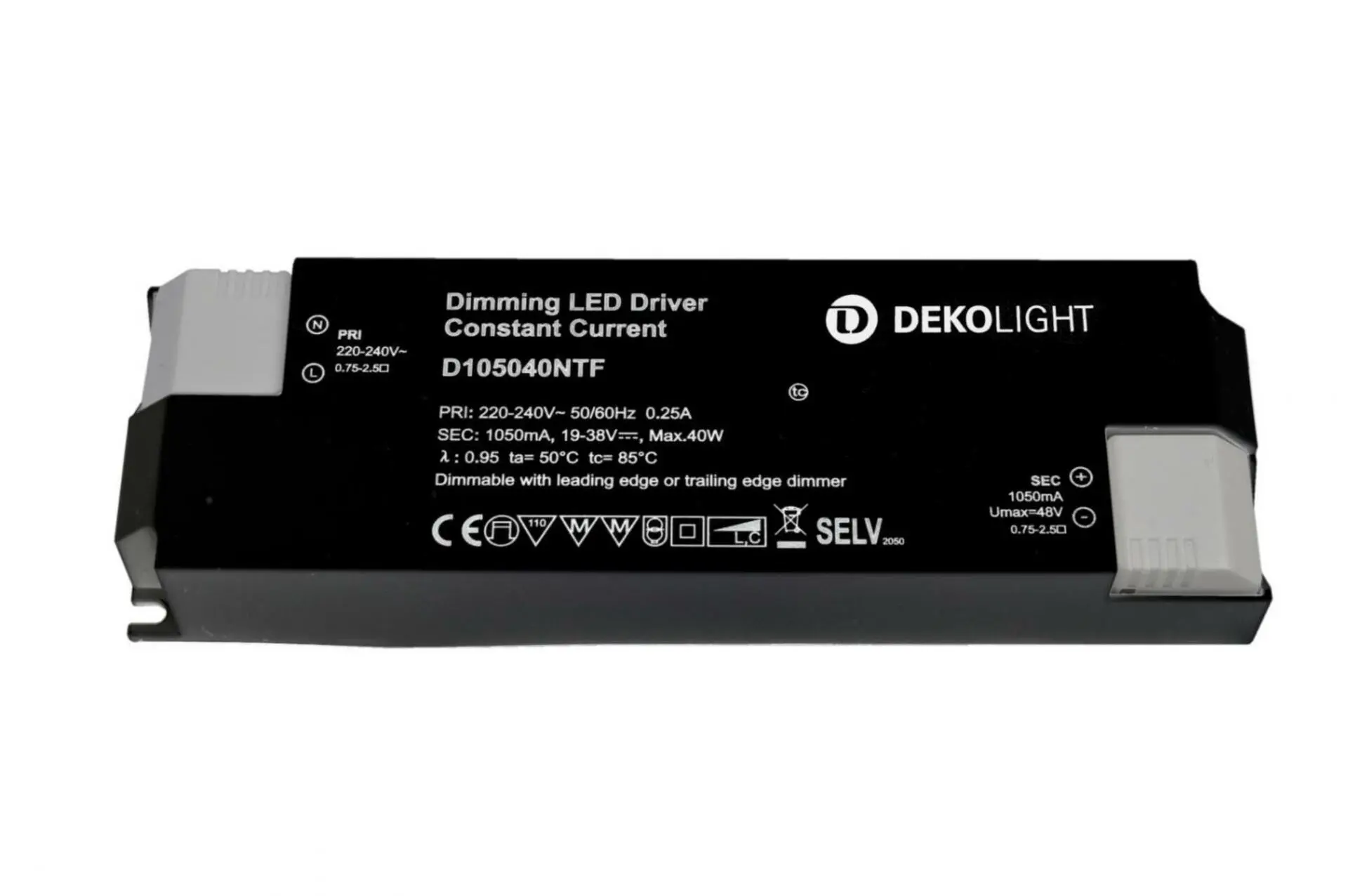 IMPR 862209 Deko-Light napájení BASIC, DIM, CC, D105040NTF/40W konstantní proud 1050 mA IP20 stmívatelné 19-38V DC 20,00-40,00 W - DEKOLIGHT