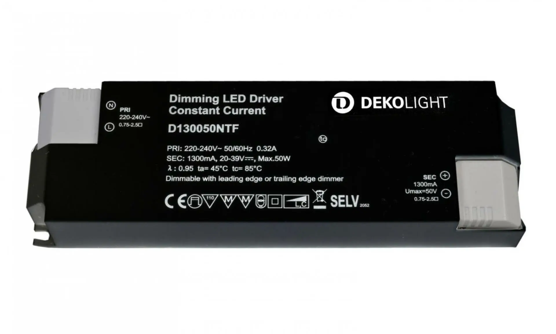 ACTEC D130050NTF/50W Napájení BASIC DIM CC D130050NTF/50W 1050mA IP20 stmívatelné 20-39V DC 25-50W