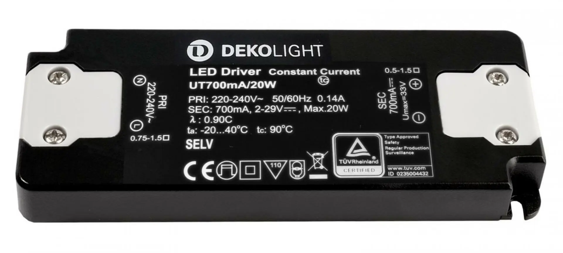 IMPR 862228 Deko-Light LED-napájení FLAT, CC, UT700mA/20W konstantní proud 700 mA IP20 2-29V DC 1,40-20,00 W - DEKOLIGHT