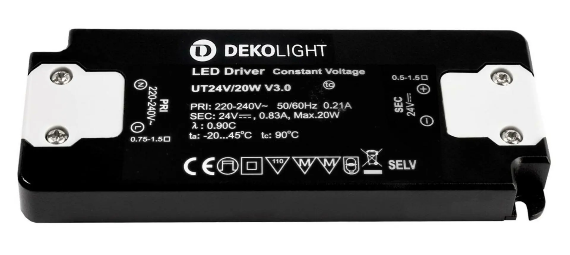 IMPR 862234 Deko-Light LED-napájení FLAT, CV, UT24V/20W konstantní napětí 0-830 mA IP20 24V DC 20,00 W - DEKOLIGHT