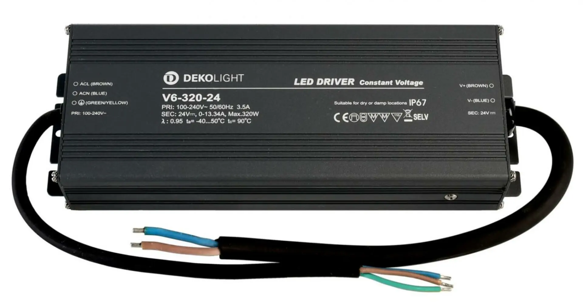 IMPR 872091 Deko-Light napájení IP CV V6-320-24 konstantní napětí 0-13340 mA IP67 24V DC 320W - DEKOLIGHT