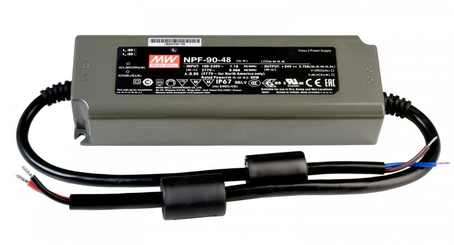 DEKO-LIGHT Meanwell LED-napájení CV, NPF-90-48 konstantní napětí 0-1880 mA IP67 48V DC 90,00 W 872107