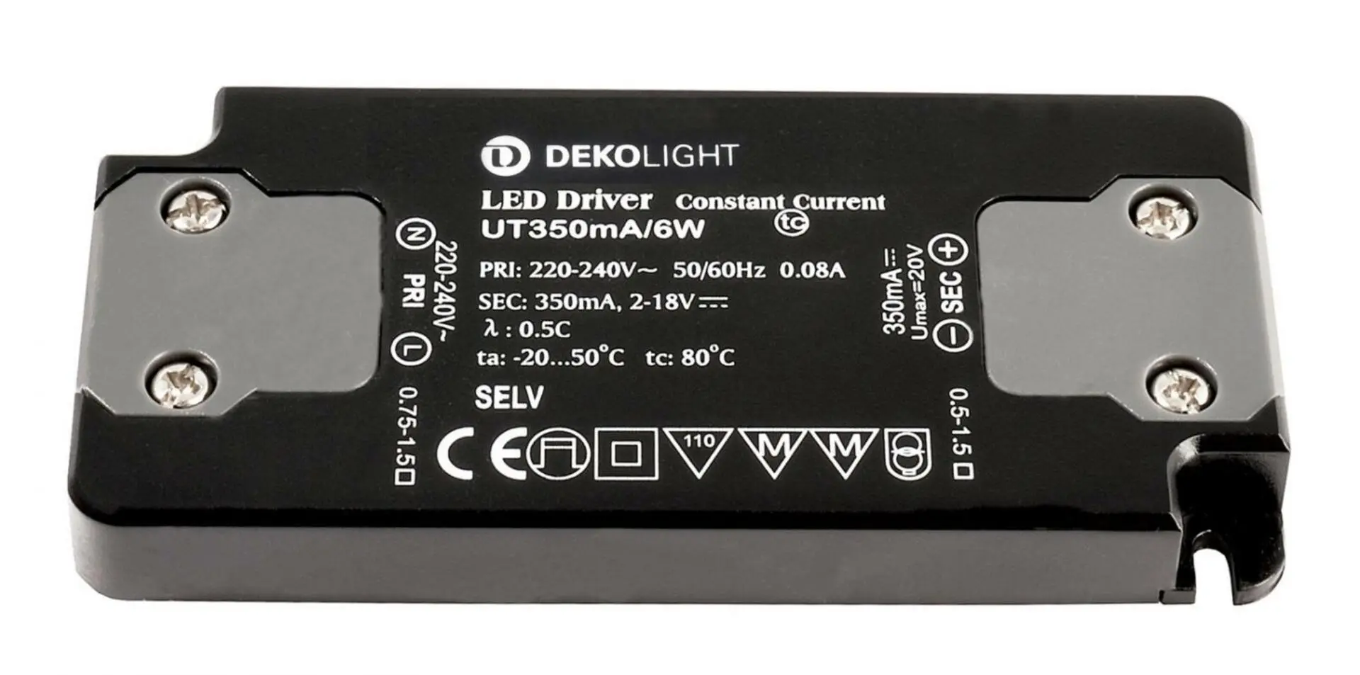 IMPR 872628 LED napaječ Flat 230V AC / 50Hz / 350mA 6W - DEKOLIGHT