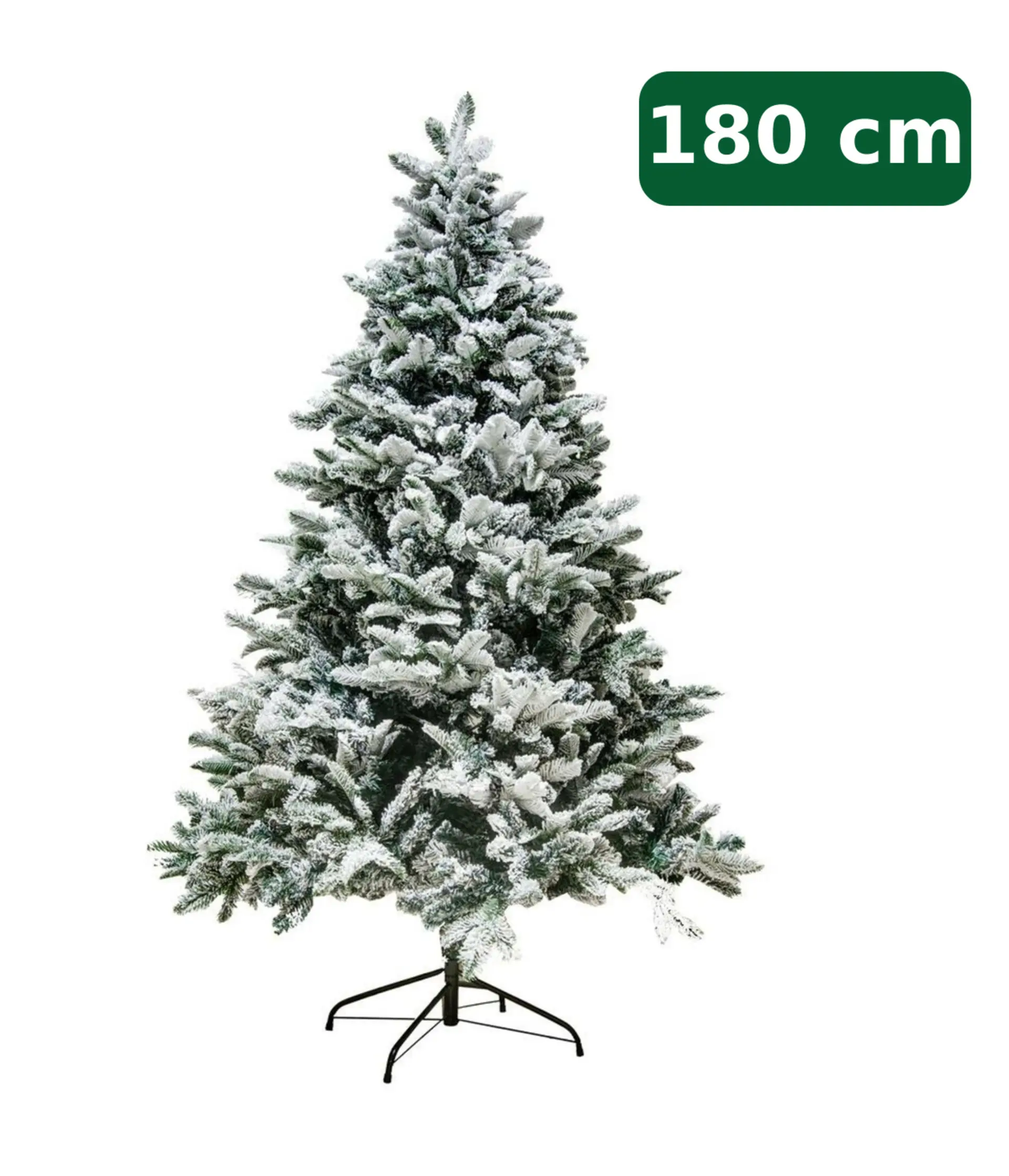 DecoLED Umělý vánoční stromek zasněžený bílý 180 cm, smrček Flock s 2D a 3D jehličím, vč stojánku K064