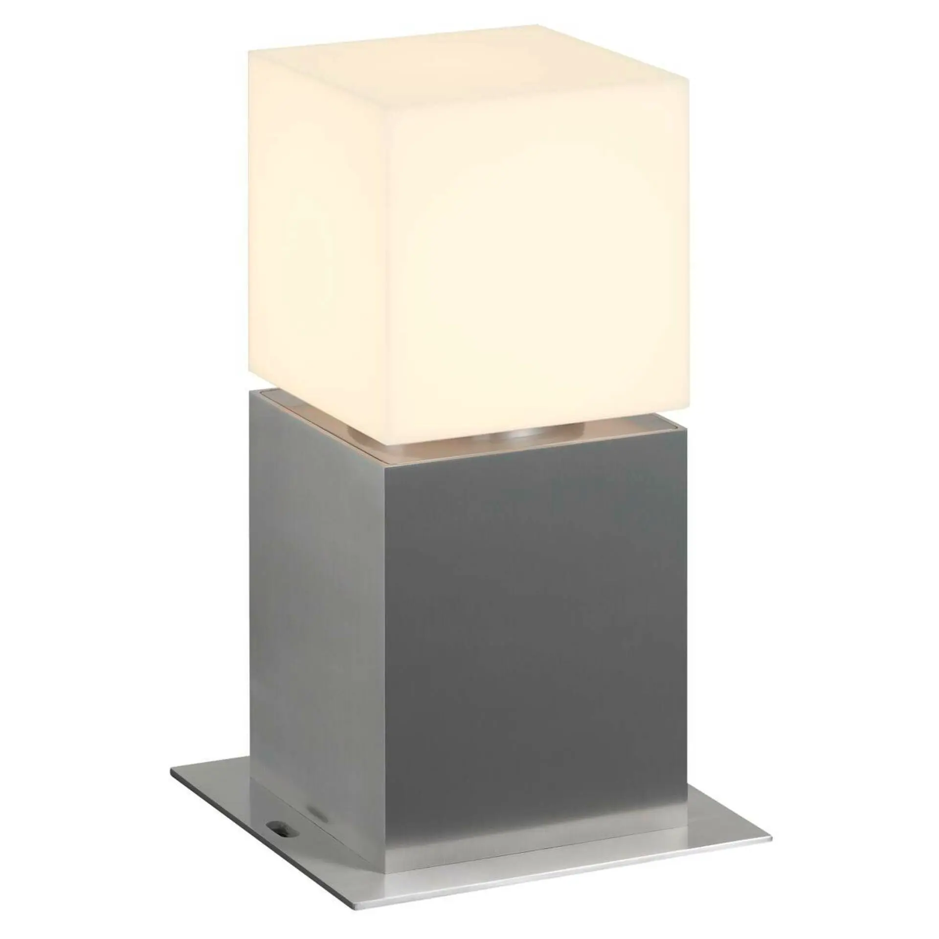 BIG WHITE SLV SQUARE POLE 30, venkovní stojací lampa, TC-TSE, IP44 , hranatá, nerezová ocel 304, D/Š/V 18/18/30 cm, max. 20W 1000344