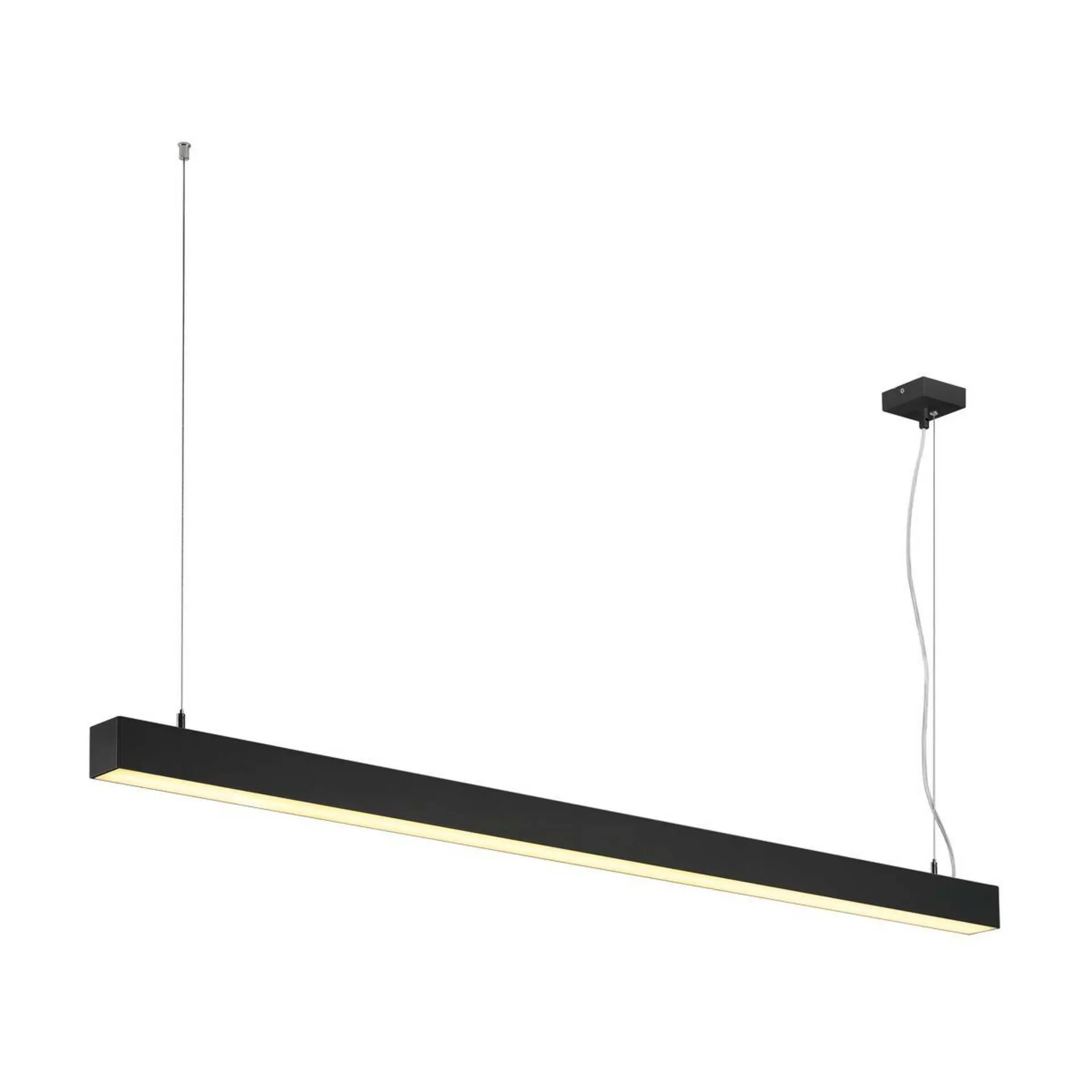 BIG WHITE SLV Q-LINE DALI SINGLE LED závěsné svítidlo, stmívatelné, 1 500 mm, černé 1001309