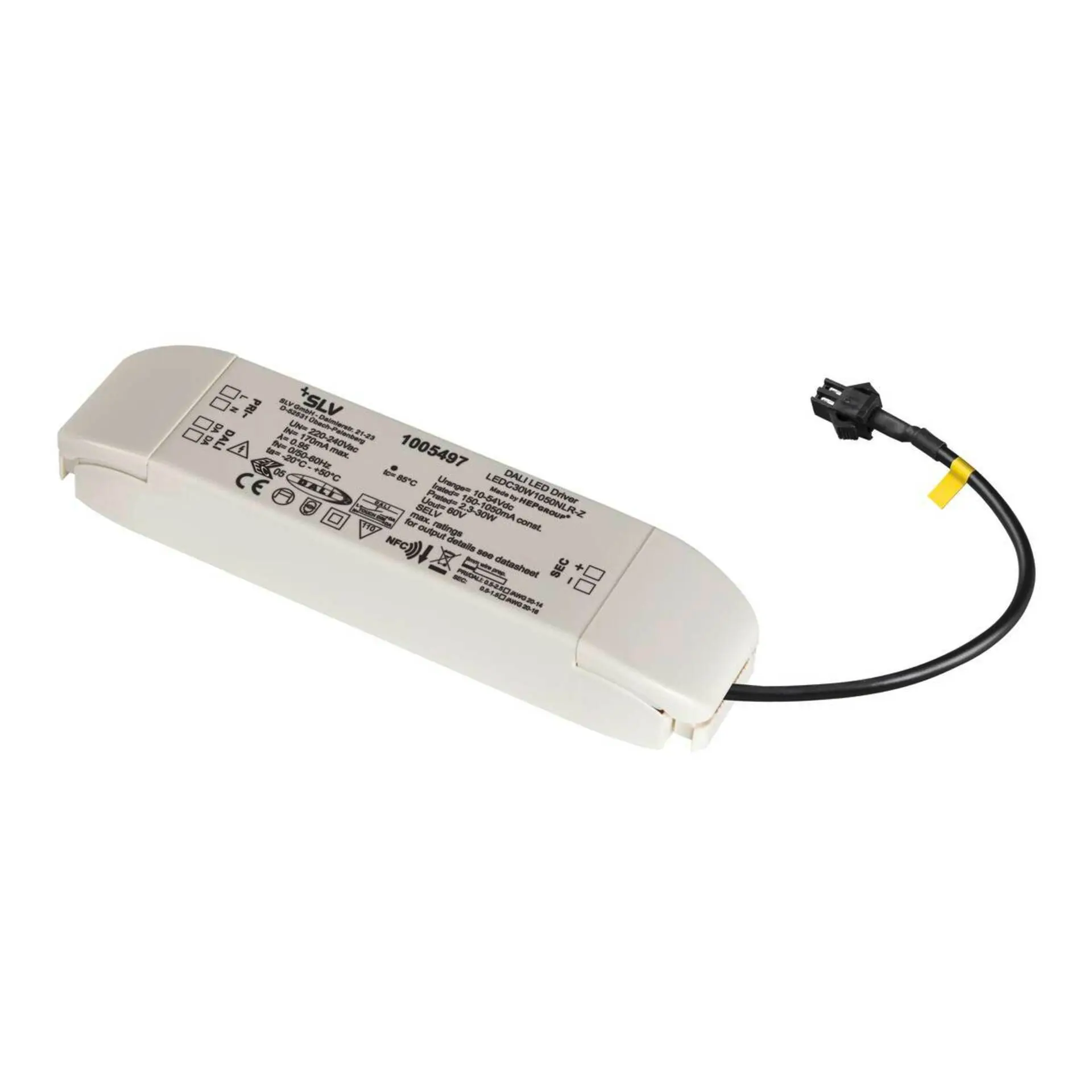 BIG WHITE SLV LED driver 200 mA 13,5 W DALI stmívatelný, Quick Connector 1005611