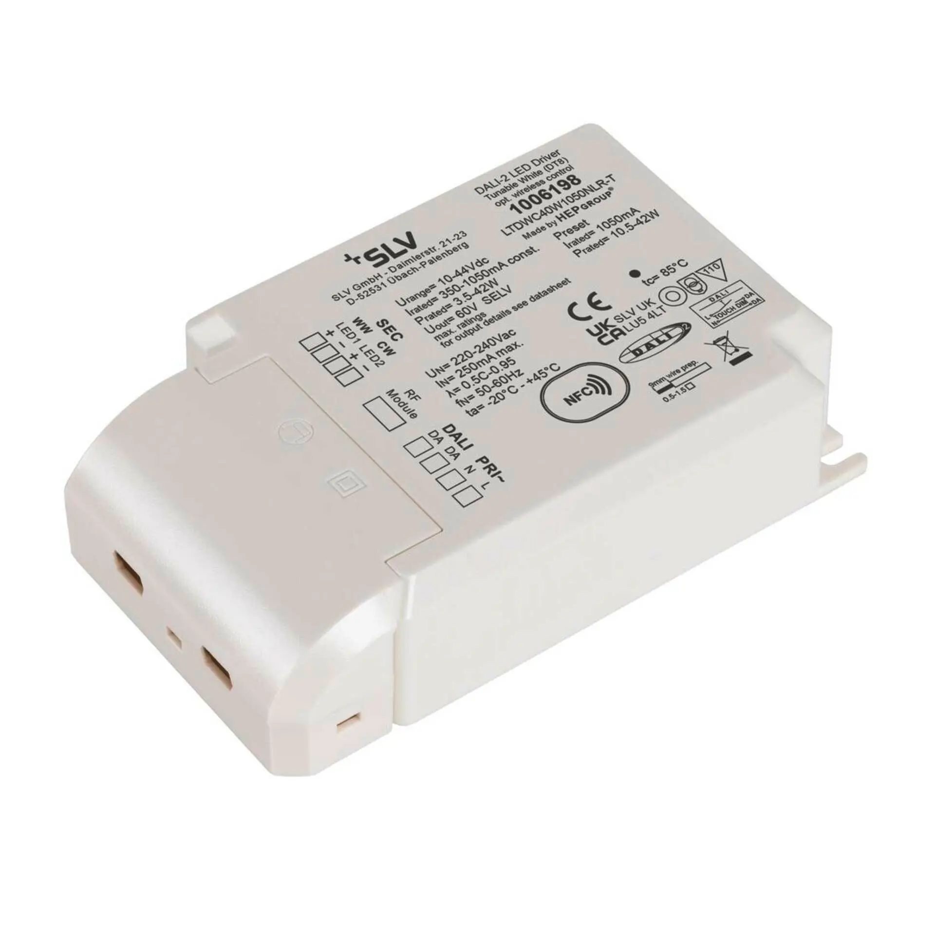 BIG WHITE SLV LED driver 1050 mA, 42 w 1006198