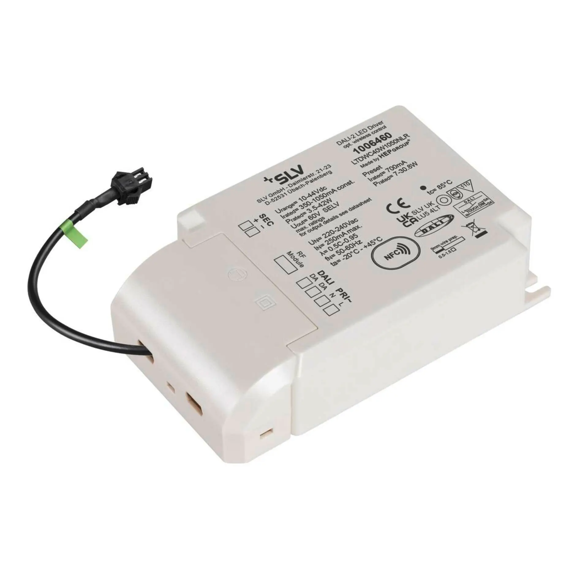 LA 1006460 Můstkový LED driver 42 W, 700 mA pro NUMINOS®, včetně radiofrekvenčního rozhraní pro modul RF, DALI - BIG WHITE (SLV)