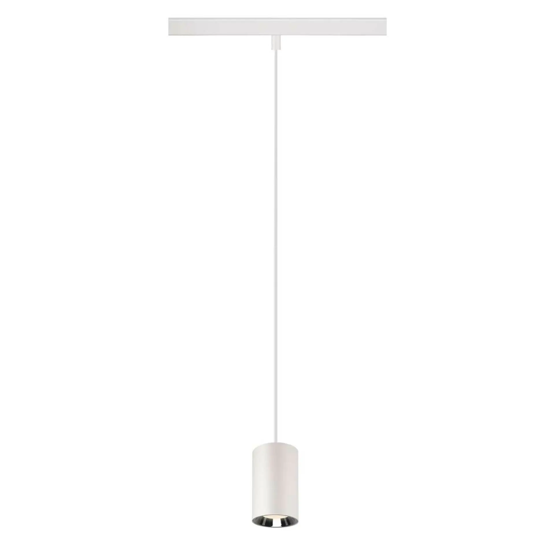 LA 1006812 NUMINOS® XS 48V TRACK DALI závěsné svítidlo, bílá / chrom, 8.7W, 740lm, 4000K, CRI90, 55° - BIG WHITE (SLV)