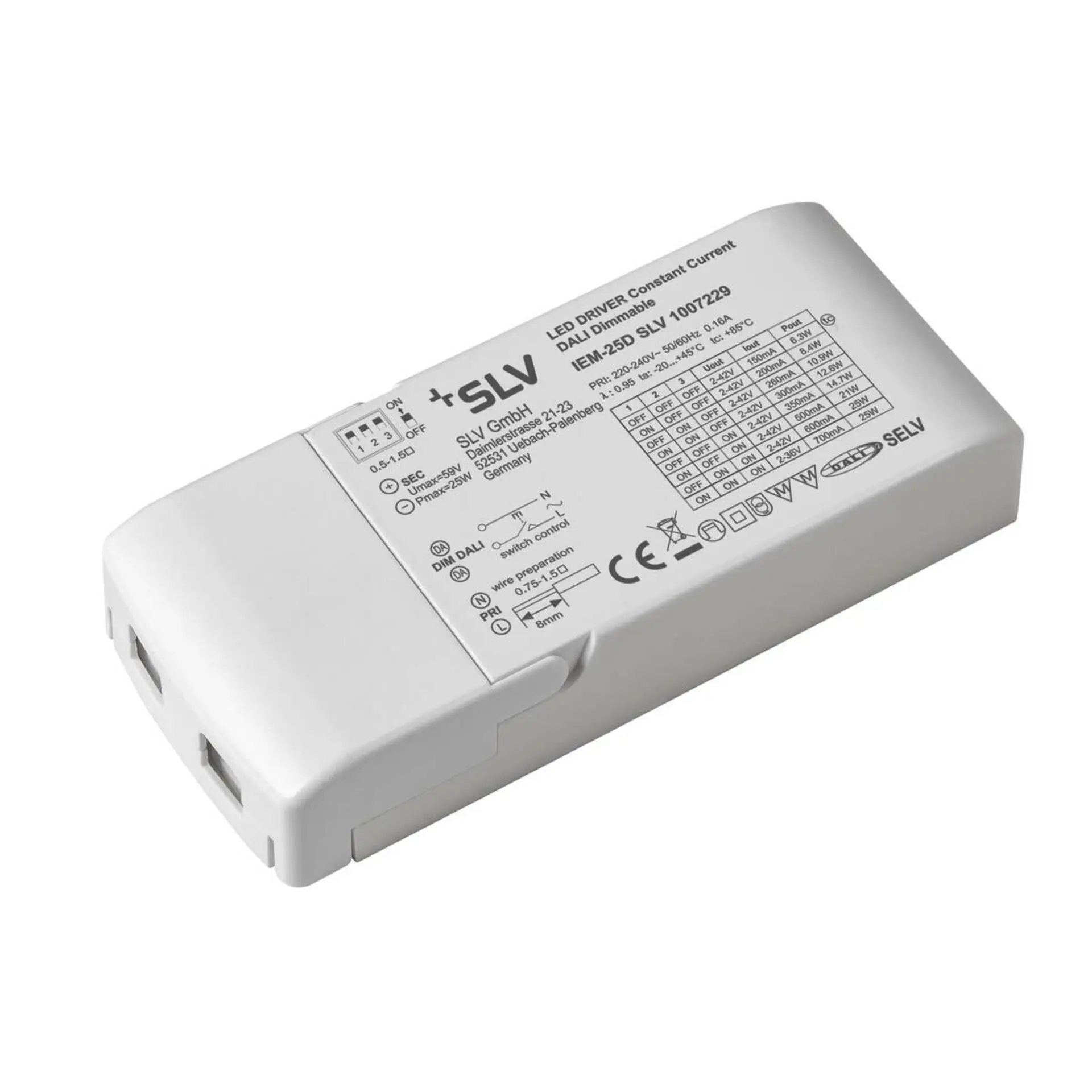 BIG WHITE SLV LED driver DALI 25 W 150–700 mA DALI TOUCH 1007229