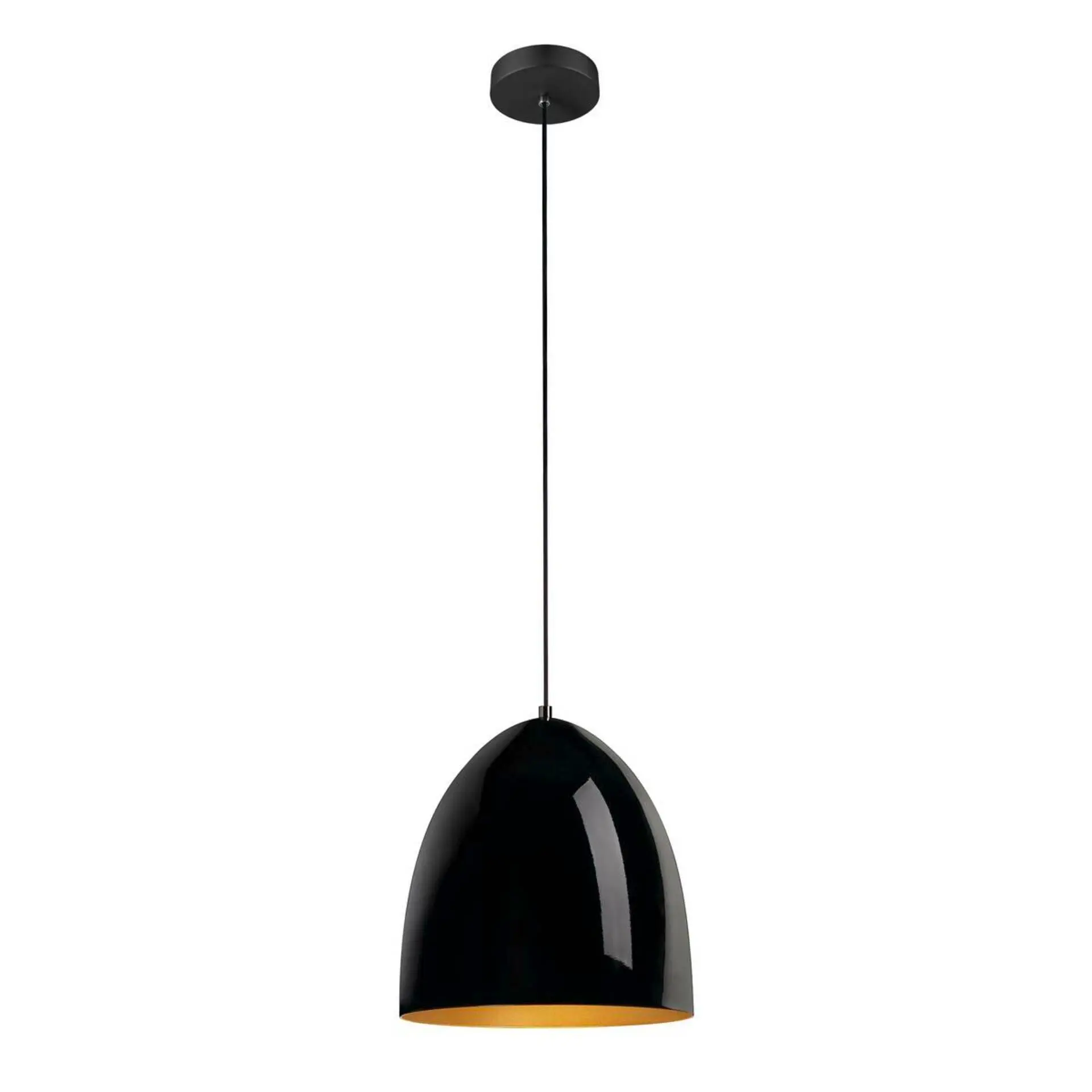 BIG WHITE SLV PRO CONE 30 závěsné svítidlo, délka závěsu 250cm, E27, 1x max. 60W, černá / zlatá 1008131