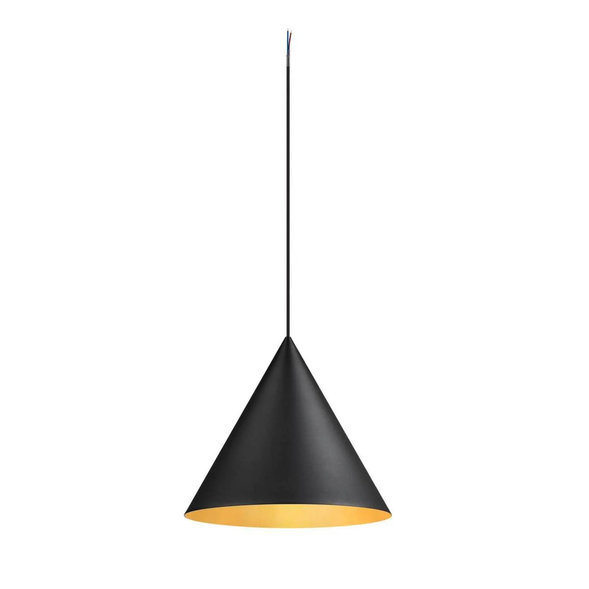BIG WHITE SLV MAGICO 38 závěsné svítidlo, E27, délka závěsu 180cm, 1x max. 10W, matná černá / zlatá 1008505