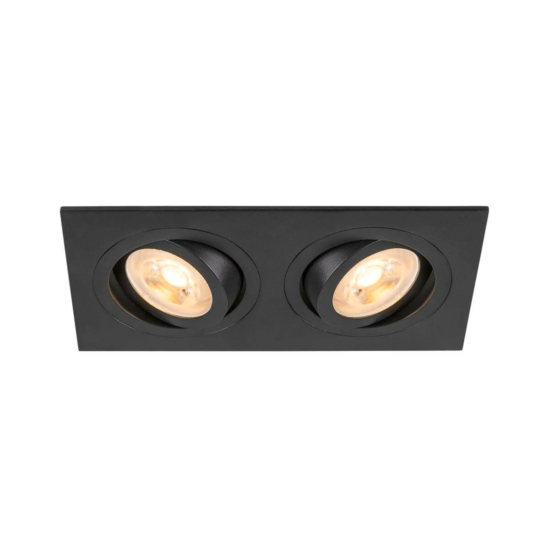 LA 1008510 NEW TRIA® 155 zapuštěné stropní svítidlo, čtvercové, 2 x GU10, dvoulampa, černá barva - BIG WHITE (SLV)