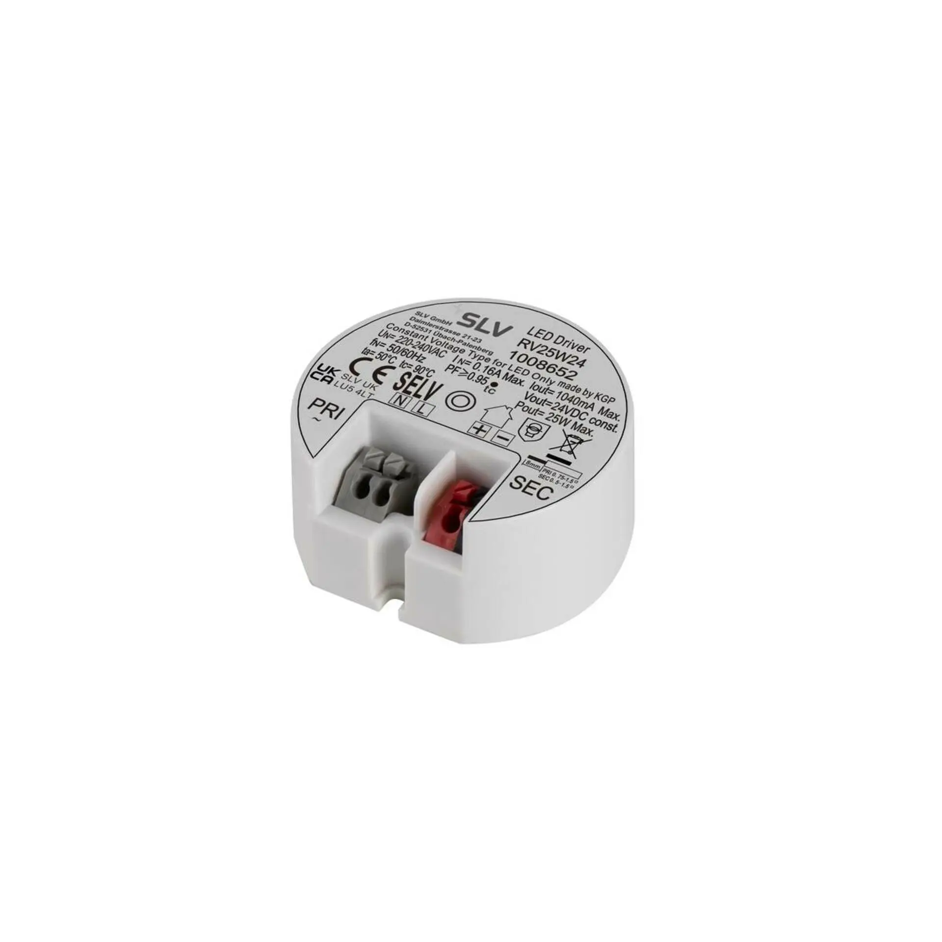 BIG WHITE SLV LED zdroj 24V 25W, kulatý 1008652