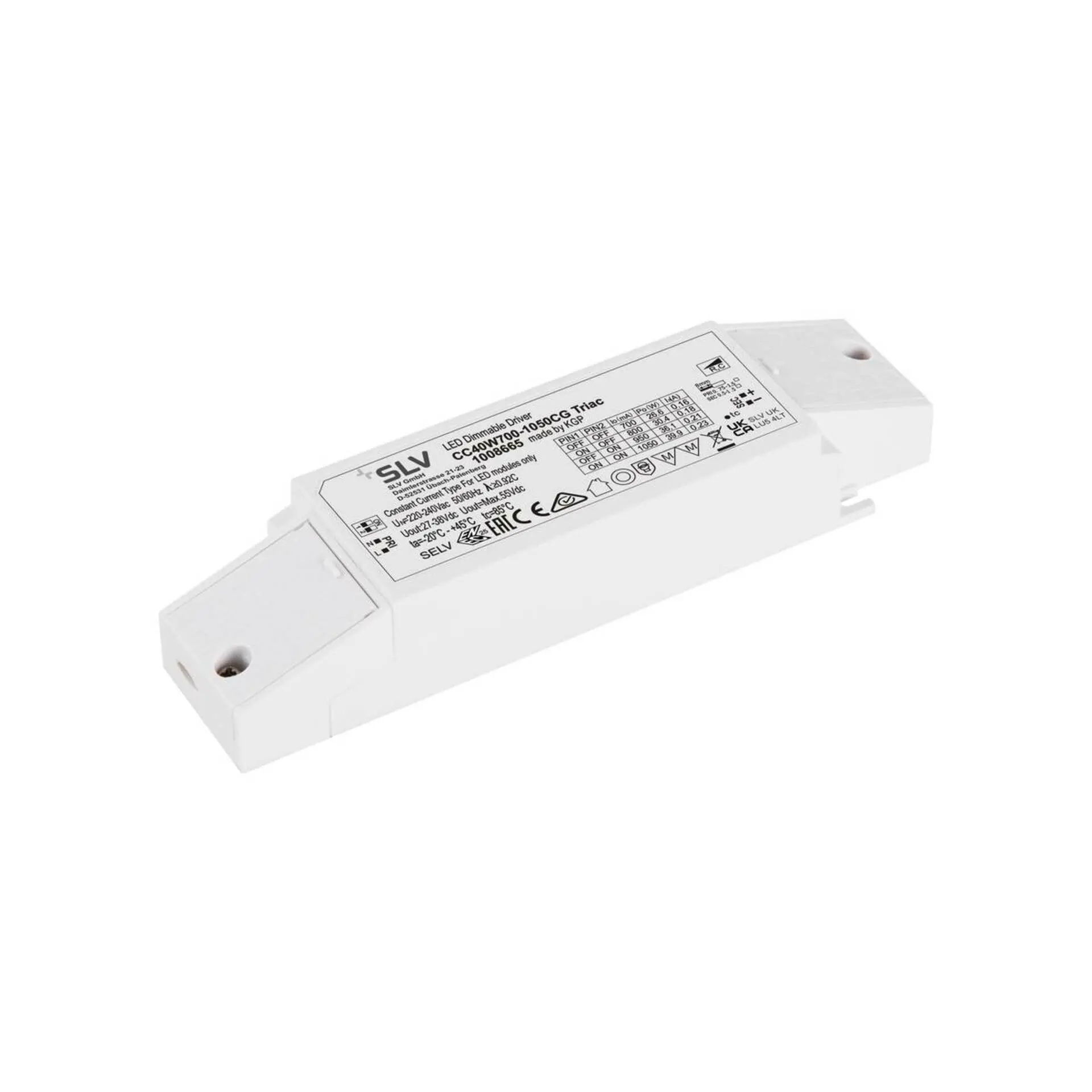 BIG WHITE SLV LED ovladač 40W 700-1050mA, fázové stmívání 1008665