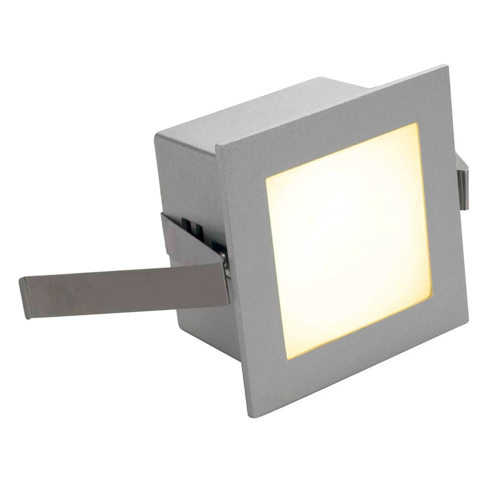 BIG WHITE SLV FRAME BASIC, vestavné svítidlo, LED, 3000K, hranaté, stříbrošedé, vč. listových pružin  111262