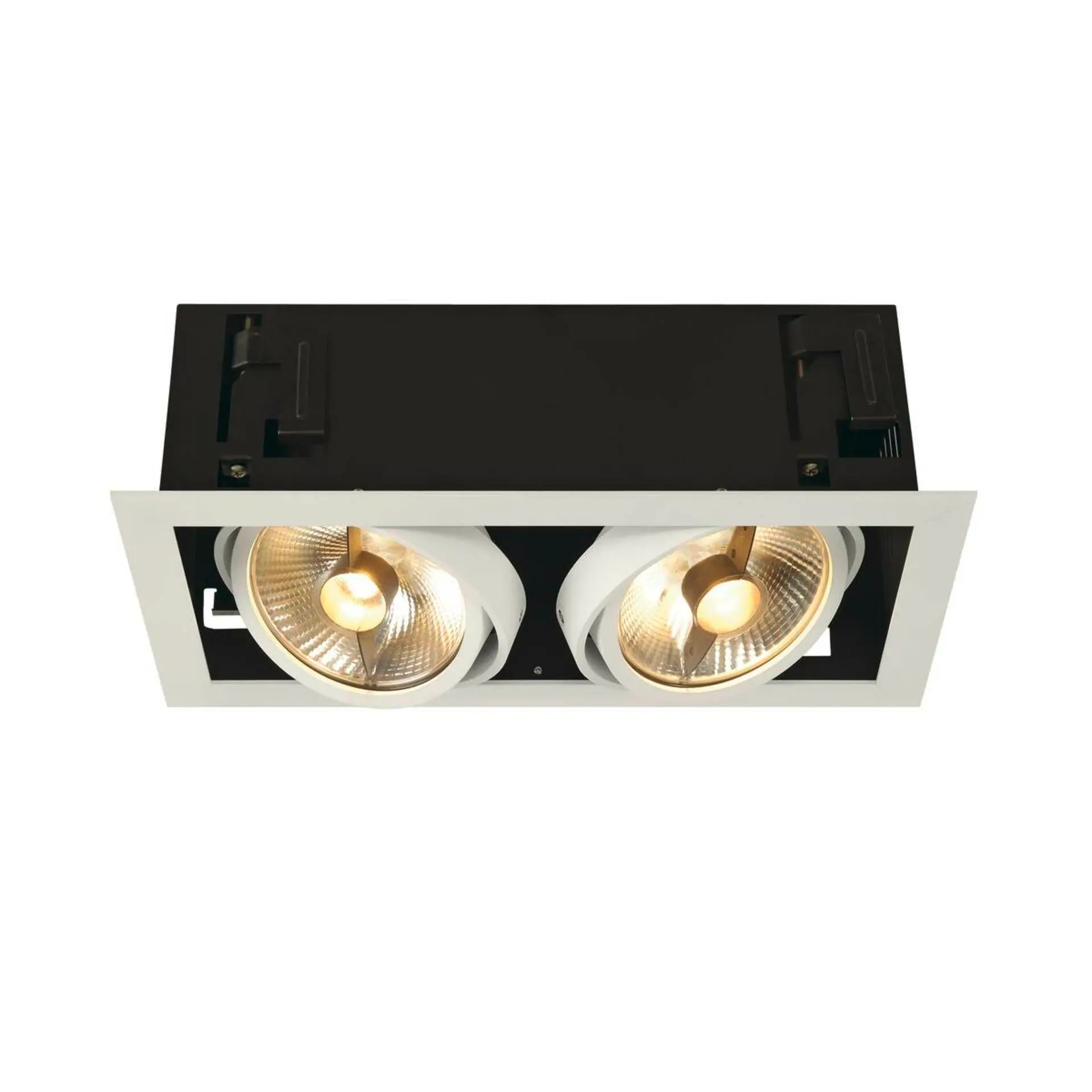 BIG WHITE SLV KADUX 2, vestavné svítidlo, dvě žárovky, QPAR111, obdélníkové, bílé matné, max. 150 W 115551