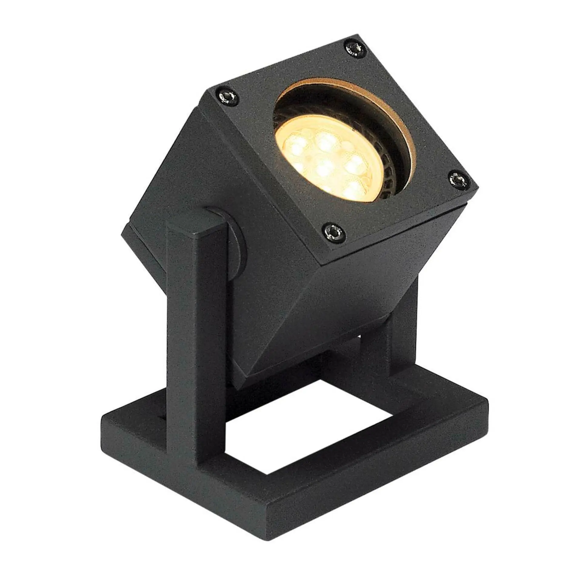 BIG WHITE SLV CUBIX 1, venkovní stojací lampa, jedna žárovka, QPAR51, IP44, hranatá, antracit, úsporná žárovka, max. 25 W 132835
