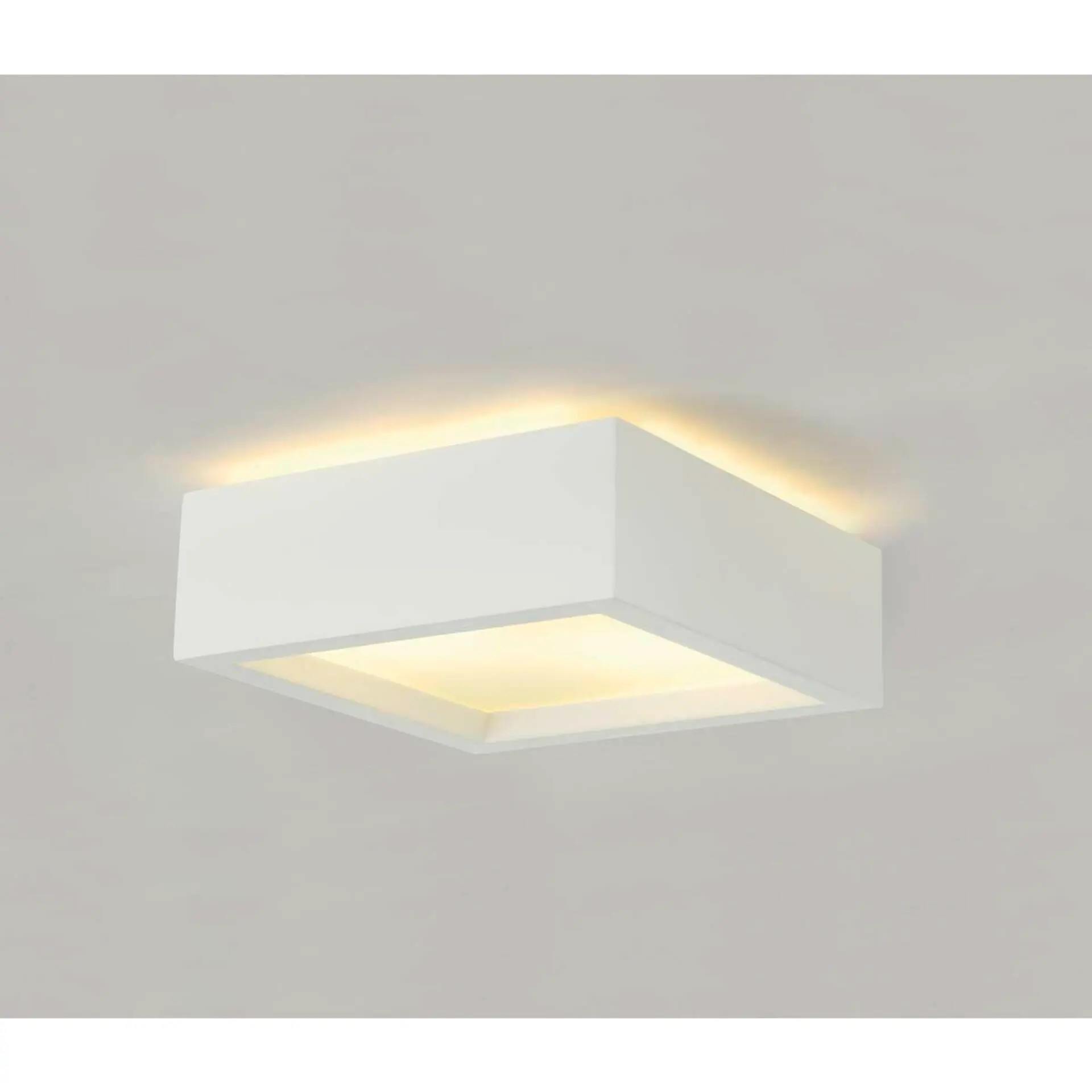 BIG WHITE SLV PLASTRA 104, stropní svítidlo, TC-DSE, hranaté, bílá sádra, max. 50 W 148002