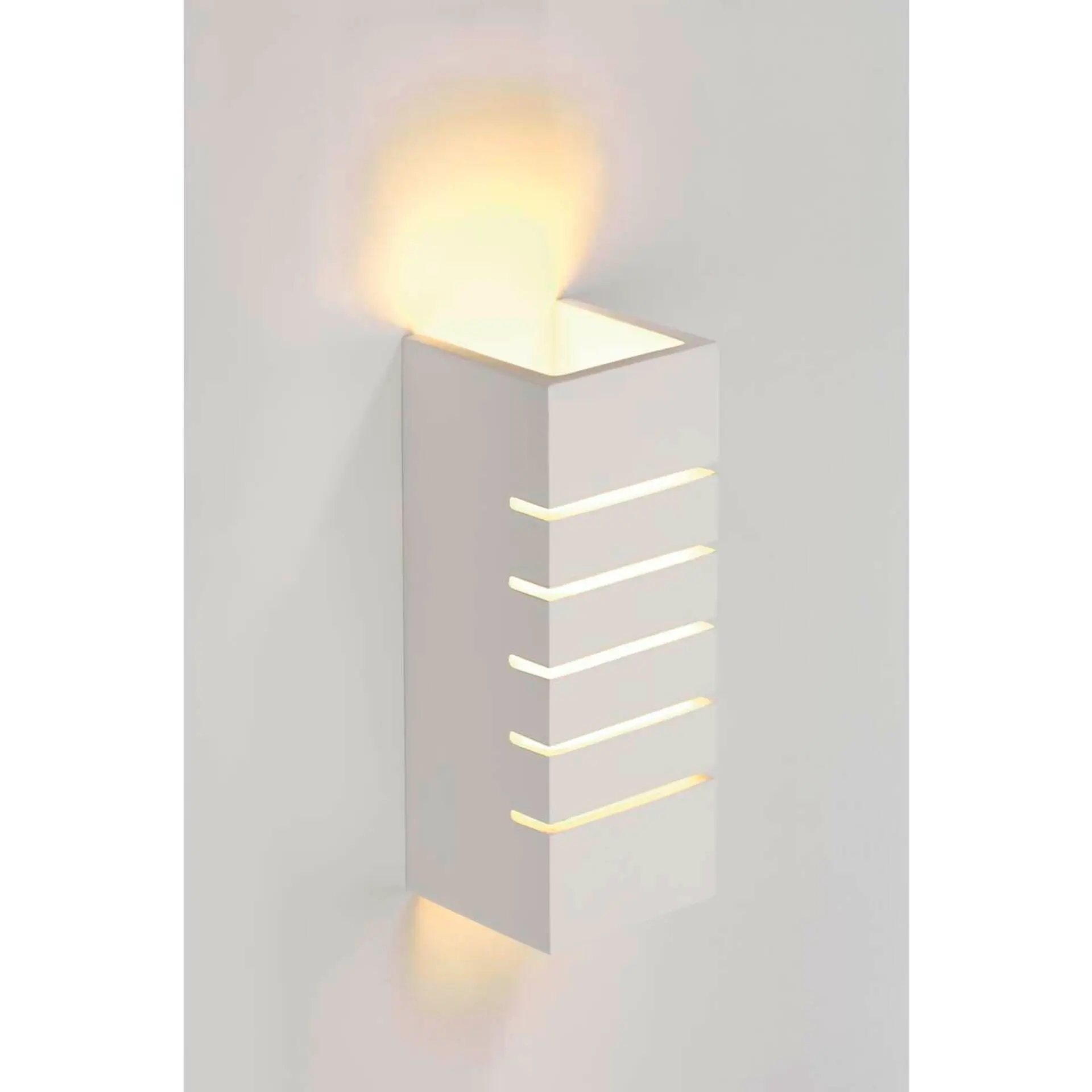 BIG WHITE SLV PLASTRA, nástěnné svítidlo, hranaté, 100 slot, bílá sádra, E14, max. 40 W 148010