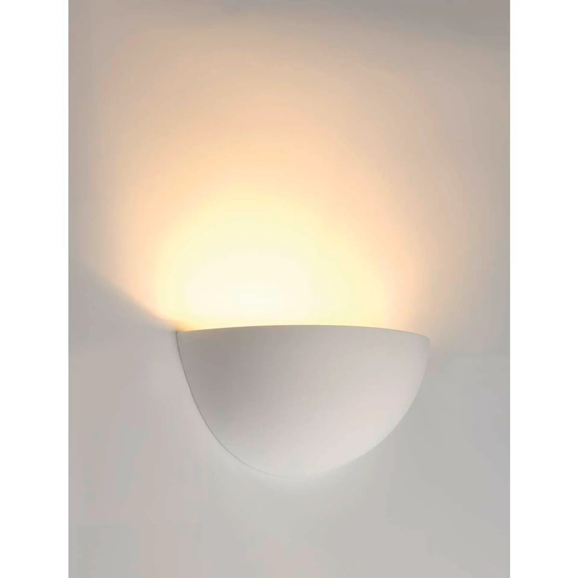 BIG WHITE SLV PLASTRA 101, nástěnné svítidlo, C35, půlkulaté, bílá sádra, max. 40 W 148013