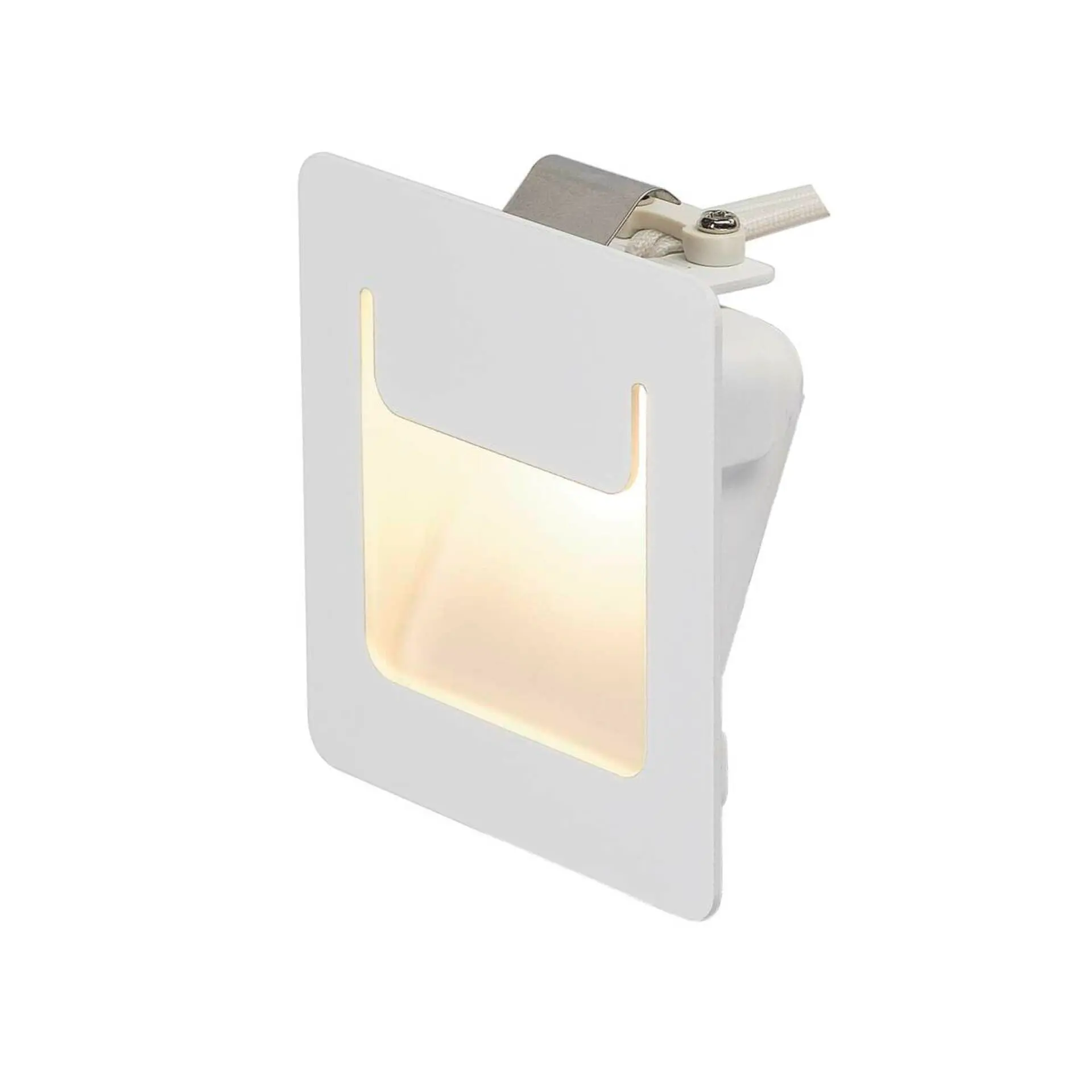 BIG WHITE SLV DOWNUNDER PUR 80, vestavné svítidlo, LED, 3000K, hranaté, bílé, D/Š/V 8/3,2/8 cm, vč. listových pružin 151950
