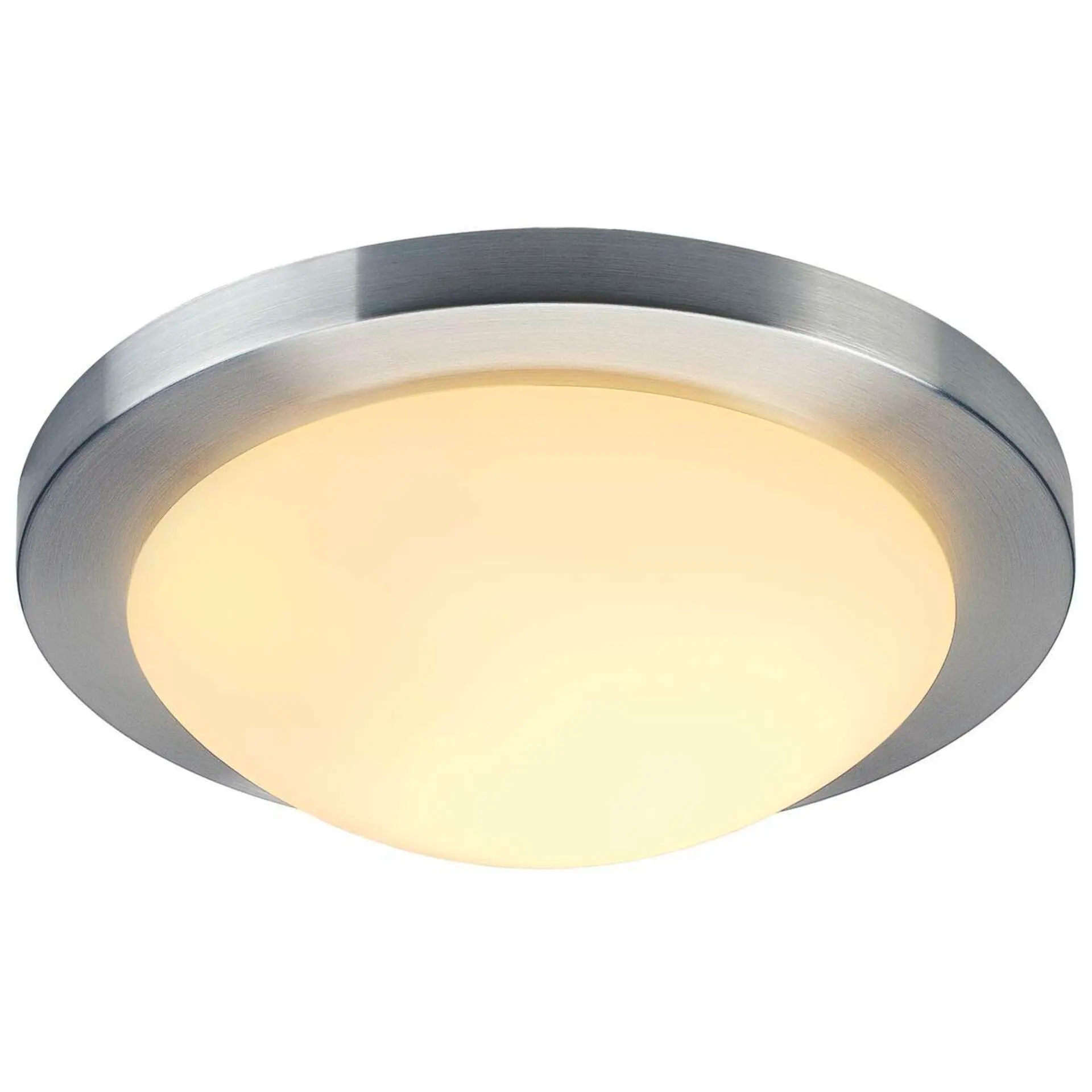 BIG WHITE SLV MELAN, stropní svítidlo, A60, kulaté, kartáčovaný Al, satinované sklo, max. 60 W 155236