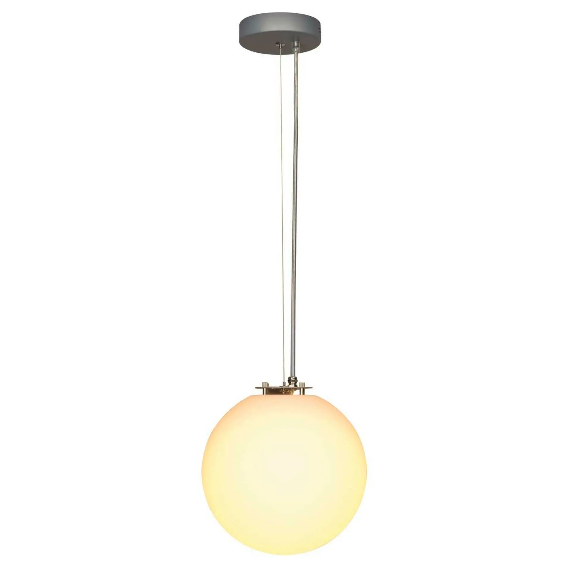 BIG WHITE SLV ROTOBALL 25, závěsné svítidlo, TC-(D,H,T,Q)SE, stříbrošedé/bílé, pr. 25cm, max. 24 W 165390