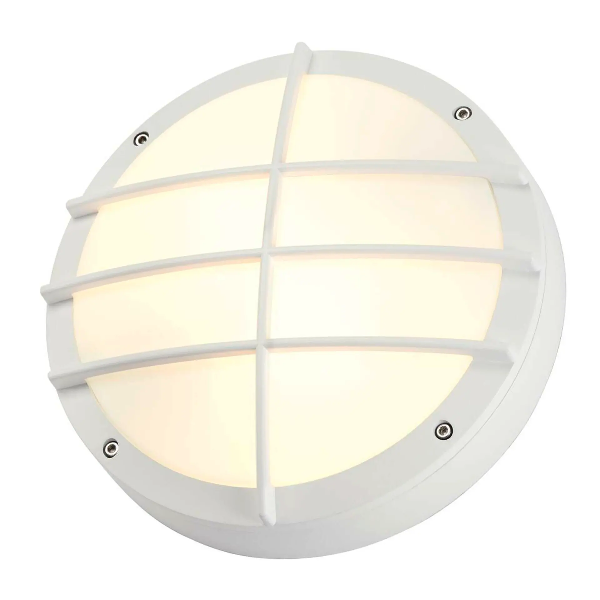 BIG WHITE SLV BULAN GRID, venkovní nástěnné a stropní svítidlo, TC-TSE, IP44, kulaté, bílé, max. 50 W 229081