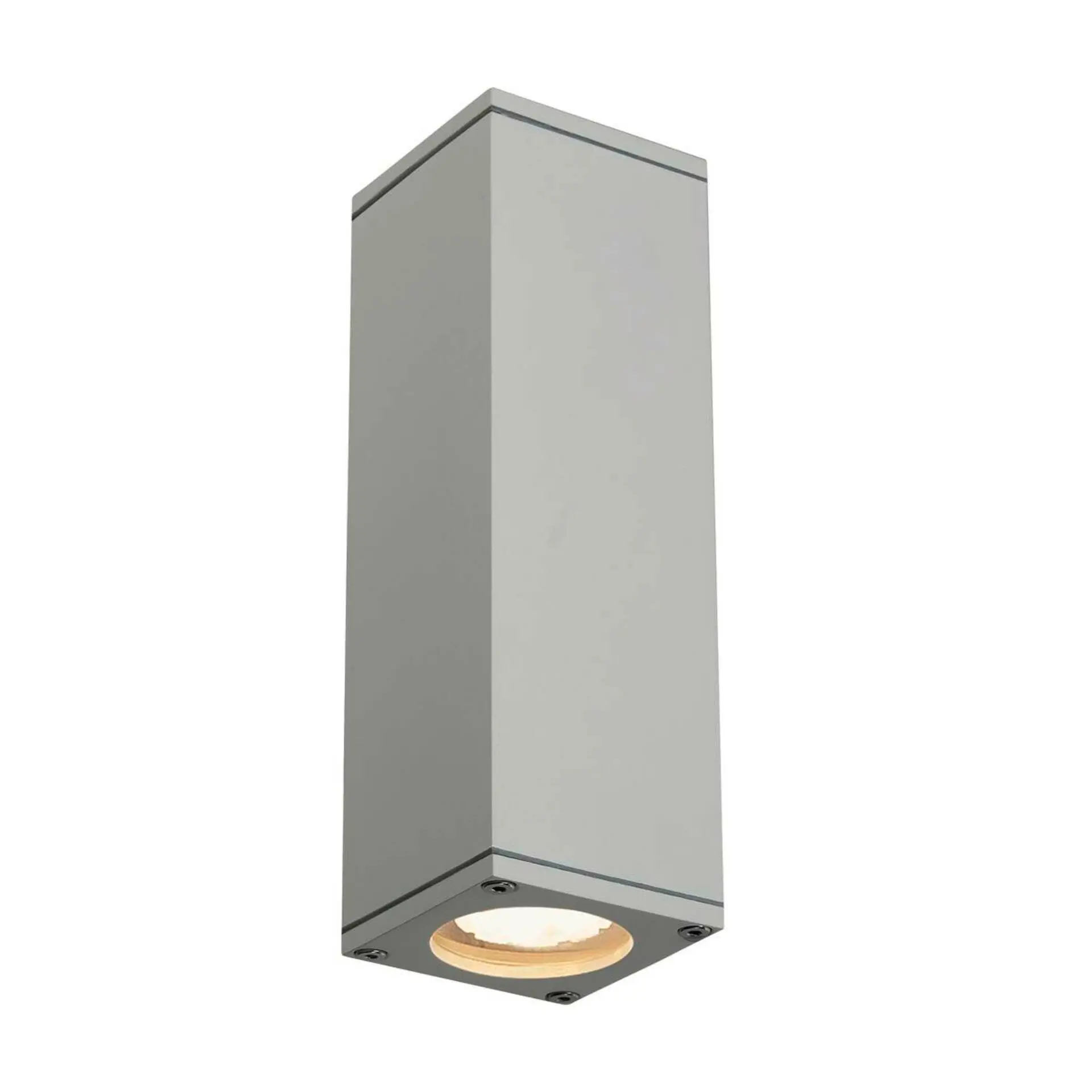 BIG WHITE SLV THEO, venkovní nástěnné svítidlo, QPAR51, IP44, hranaté, up/down, stříbrošedé, max. 70 W 229532