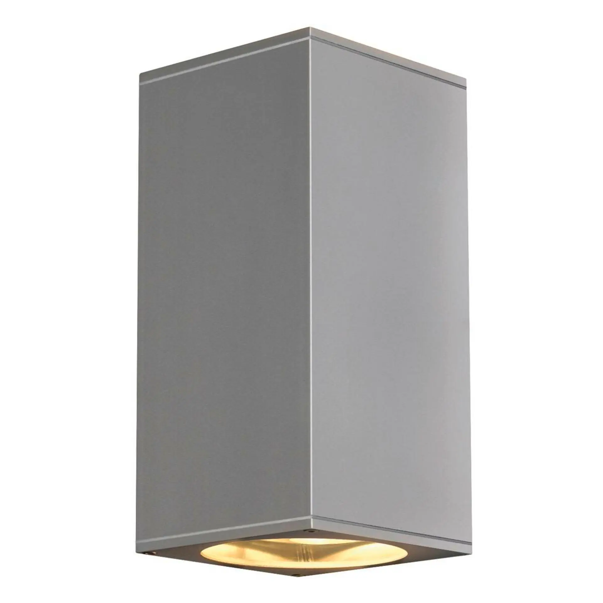 BIG WHITE SLV BIG THEO, venkovní nástěnné svítidlo, QPAR111, IP44, hranaté, up/down, stříbrošedé, max. 150 W 229574