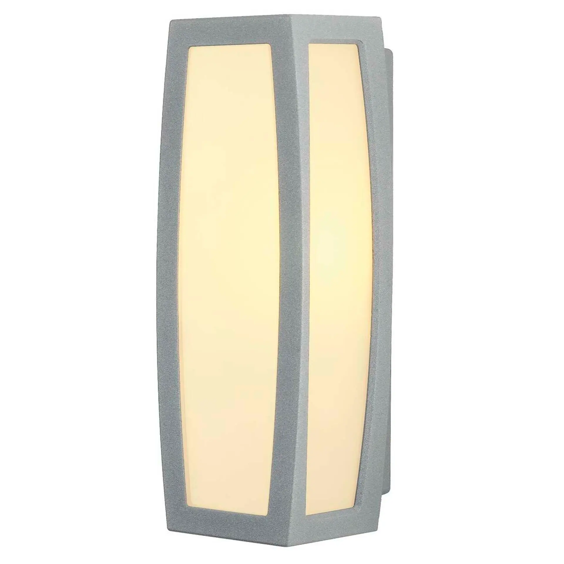 BIG WHITE SLV MERIDIAN BOX, venkovní nástěnné svítidlo, TC-(D,H,T,Q)SE, IP54, stříbrošedé, max. 20 W 230044