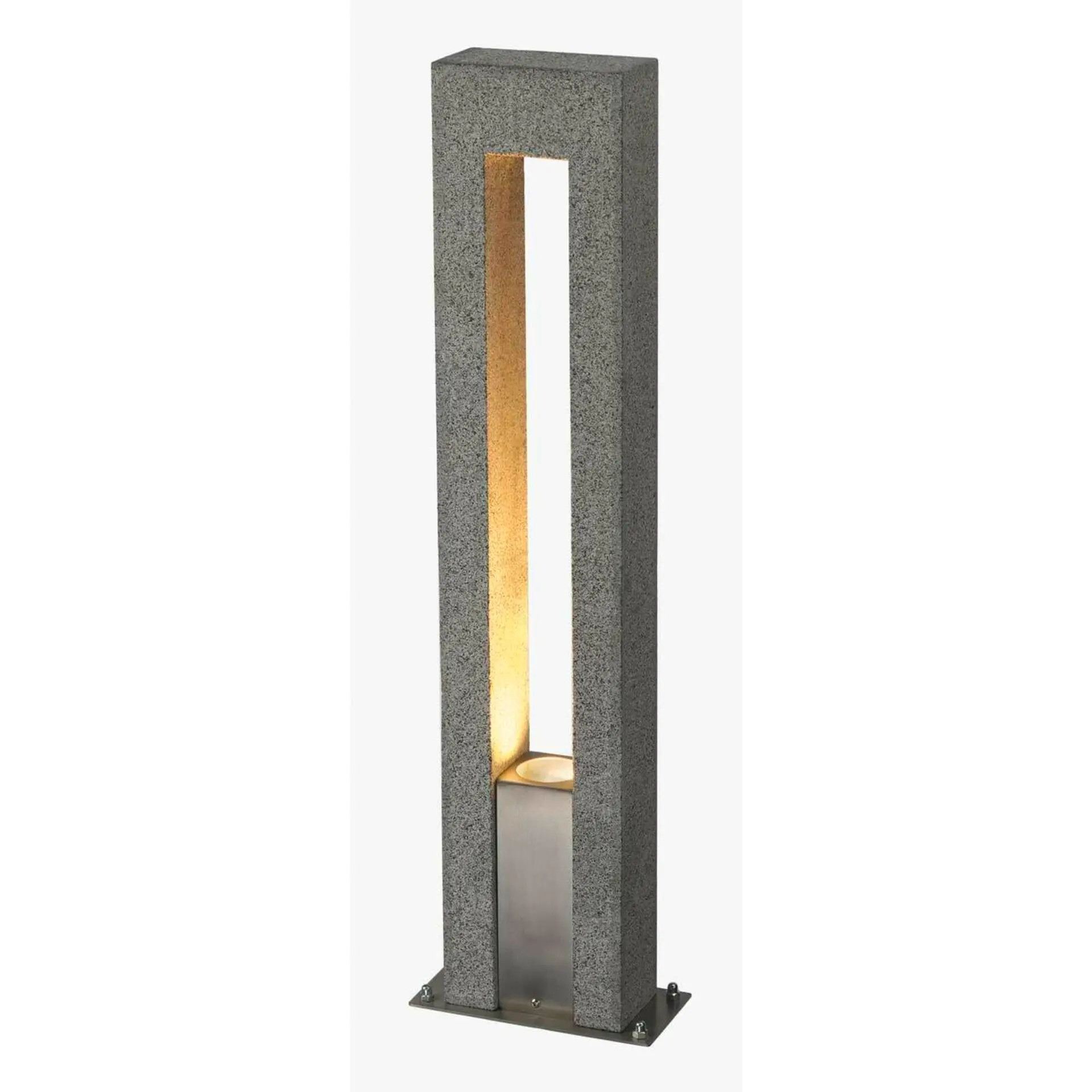 BIG WHITE SLV ARROCK ARC, venkovní stojací lampa, QPAR51, IP44, sůl a pepř, žula, max. 35 W 231420